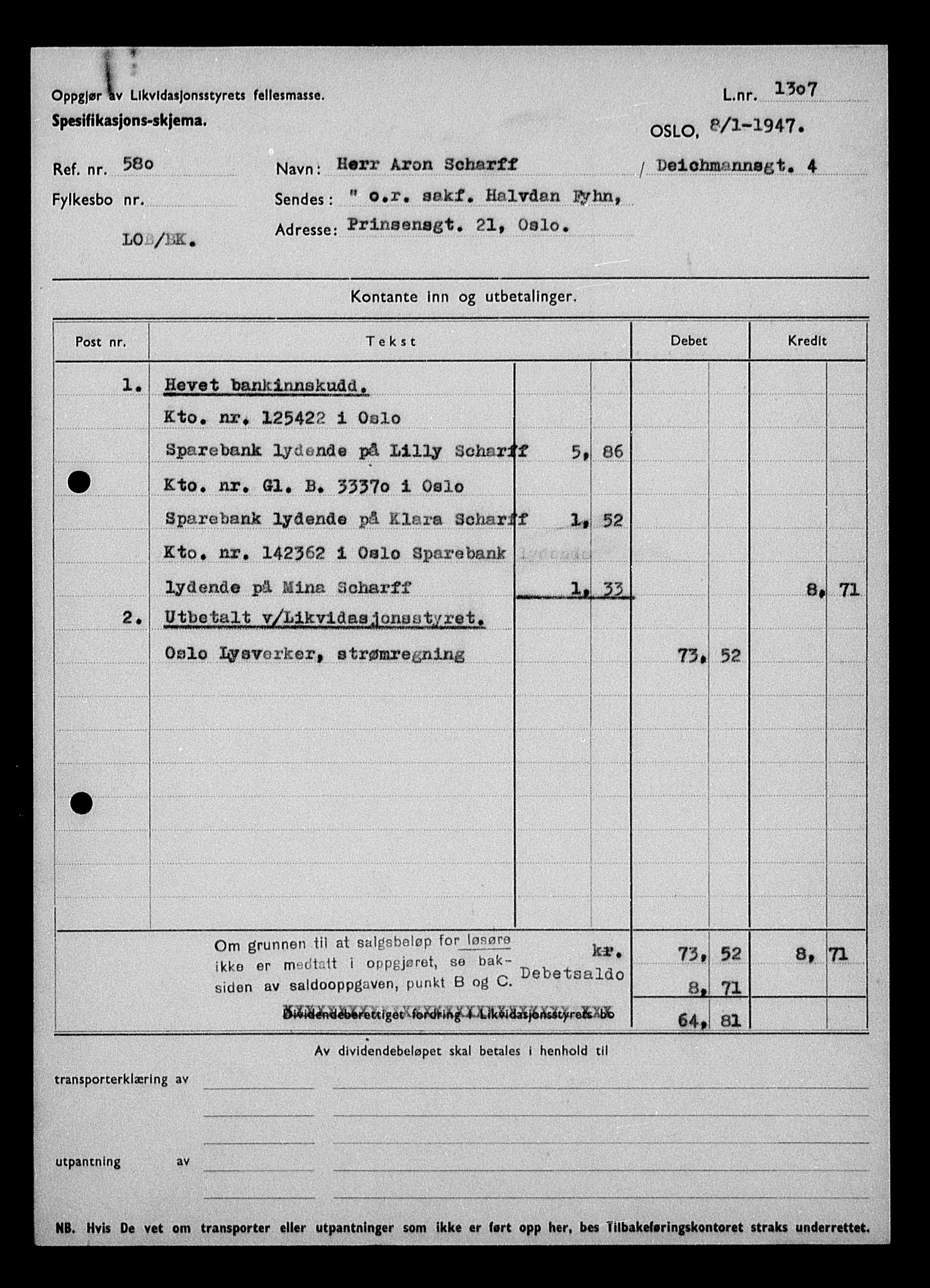 Justisdepartementet, Tilbakeføringskontoret for inndratte formuer, RA/S-1564/H/Hc/Hcc/L0977: --, 1945-1947, p. 599