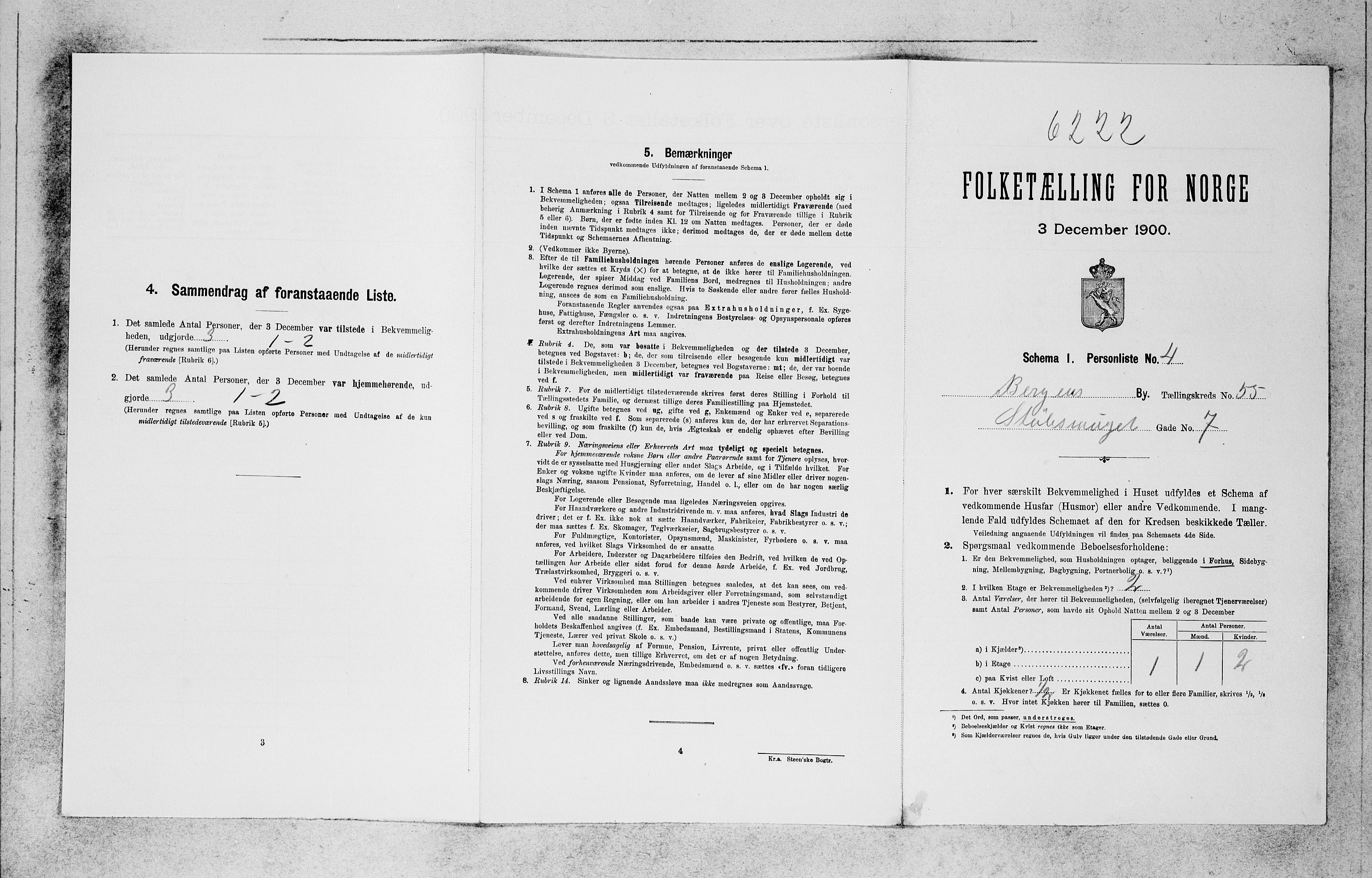 SAB, 1900 census for Bergen, 1900, p. 11287