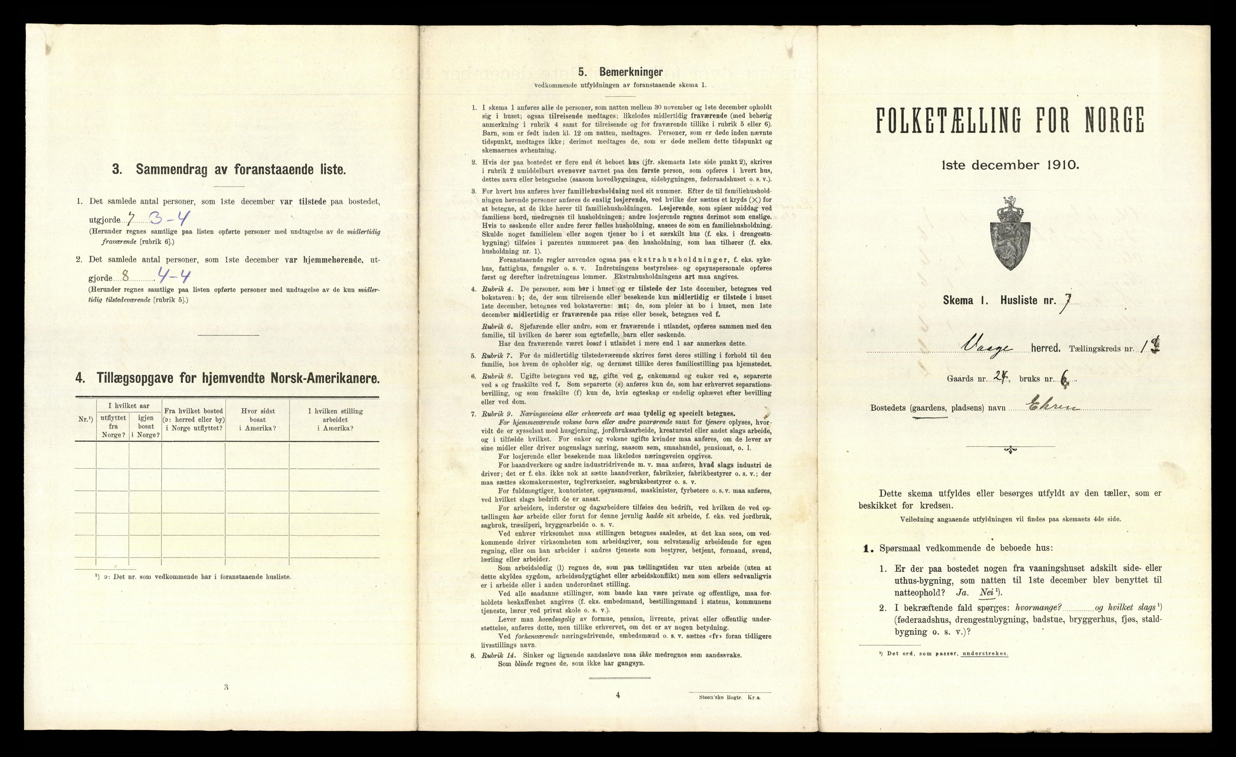 RA, 1910 census for Vågå, 1910, p. 647