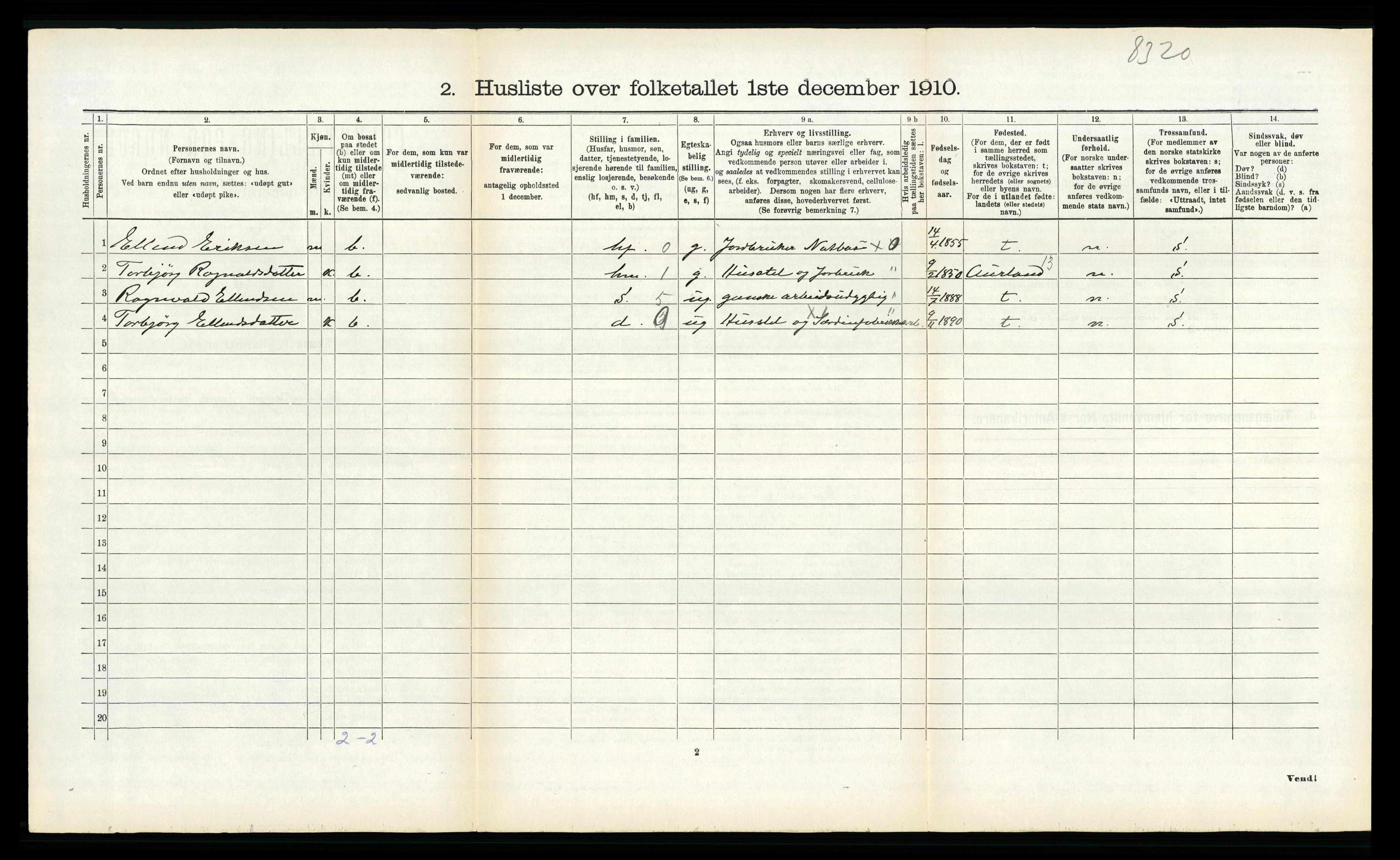 RA, 1910 census for Leikanger, 1910, p. 173