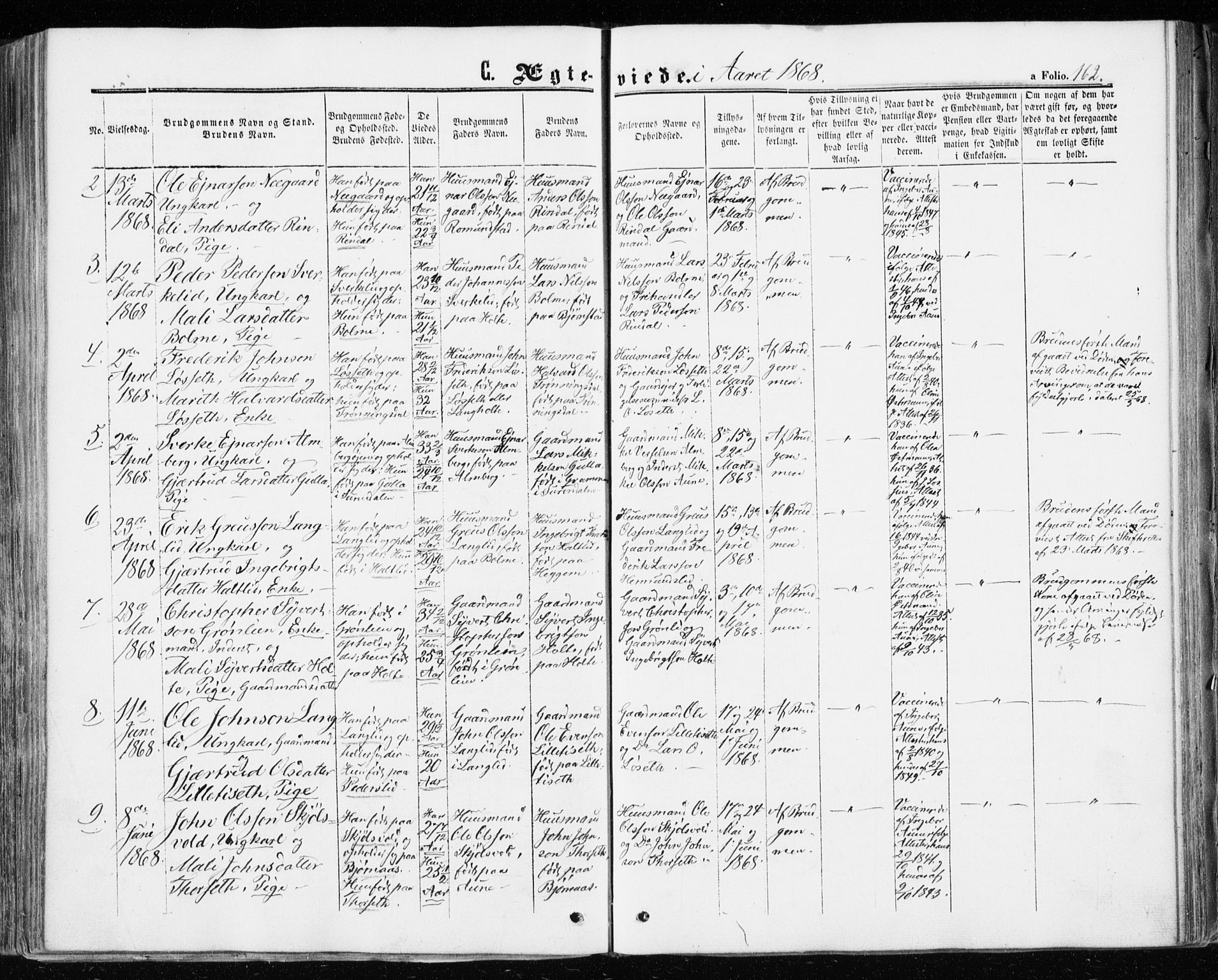 Ministerialprotokoller, klokkerbøker og fødselsregistre - Møre og Romsdal, AV/SAT-A-1454/598/L1067: Parish register (official) no. 598A01, 1858-1871, p. 162