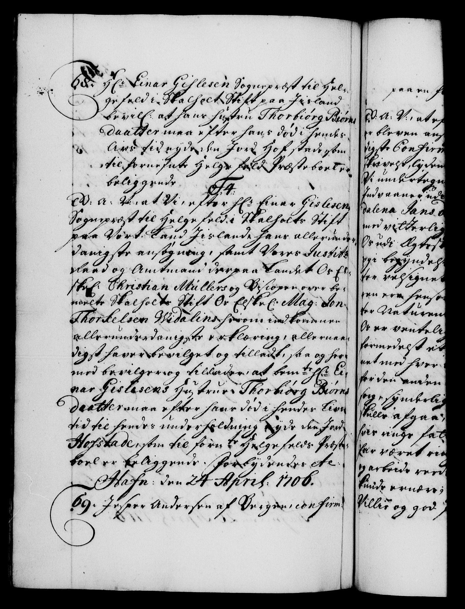 Danske Kanselli 1572-1799, RA/EA-3023/F/Fc/Fca/Fcaa/L0019: Norske registre, 1704-1707, p. 339b