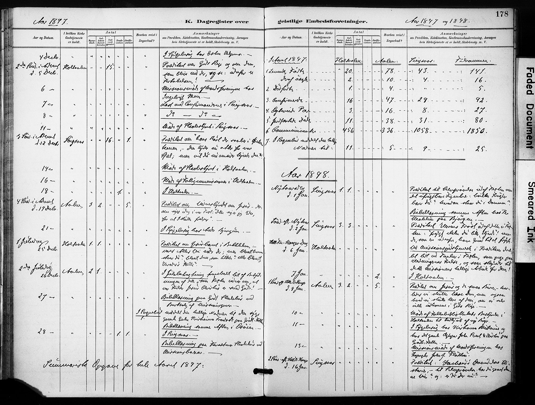 Ministerialprotokoller, klokkerbøker og fødselsregistre - Sør-Trøndelag, SAT/A-1456/685/L0973: Parish register (official) no. 685A10, 1891-1907, p. 178