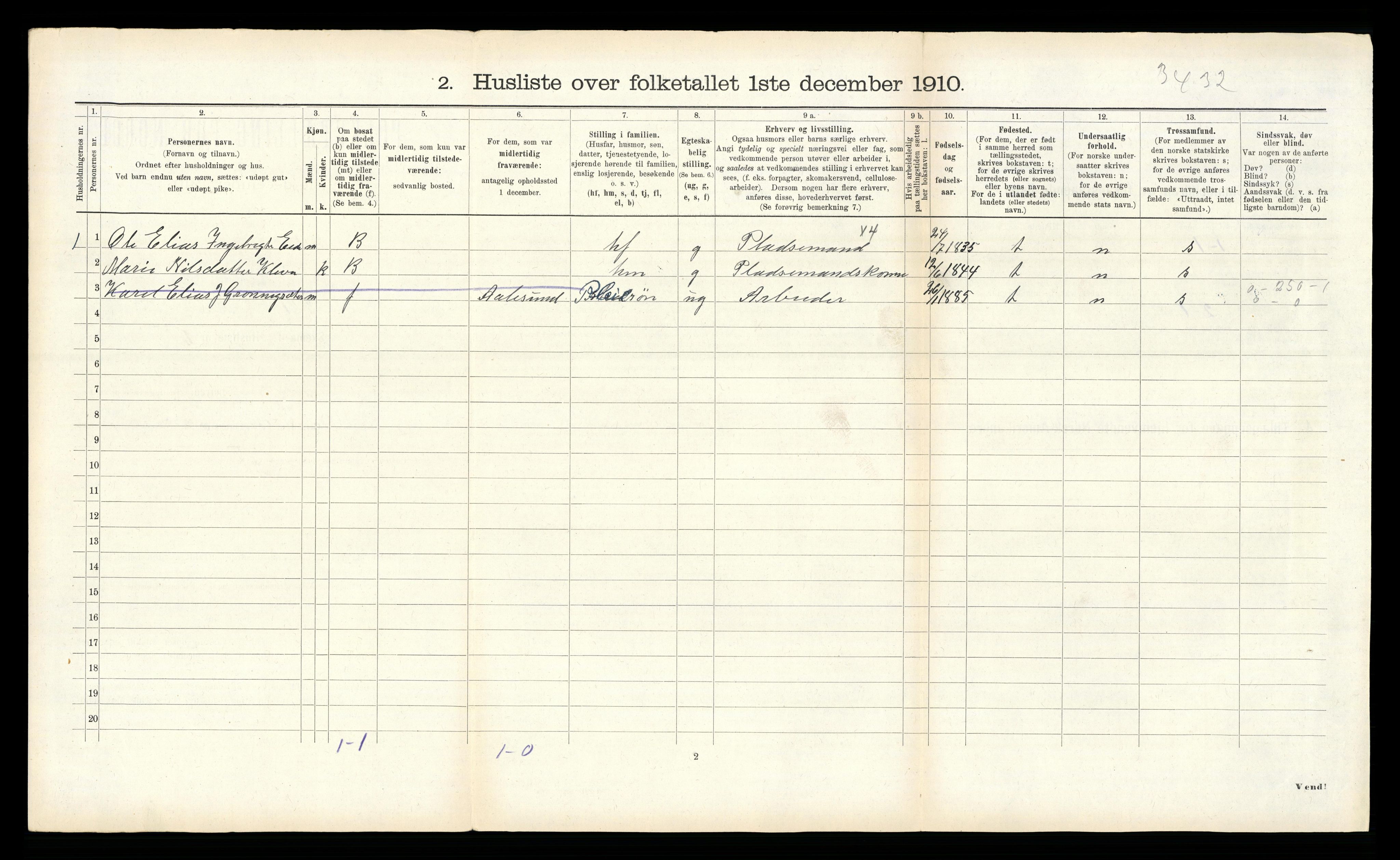 RA, 1910 census for Norddal, 1910, p. 692