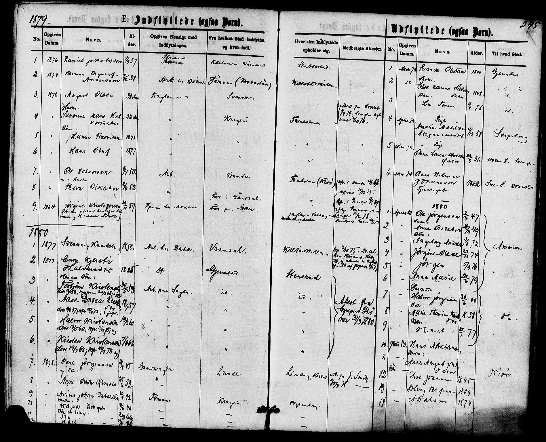 Skåtøy kirkebøker, SAKO/A-304/F/Fa/L0001: Parish register (official) no. I 1, 1874-1883, p. 345