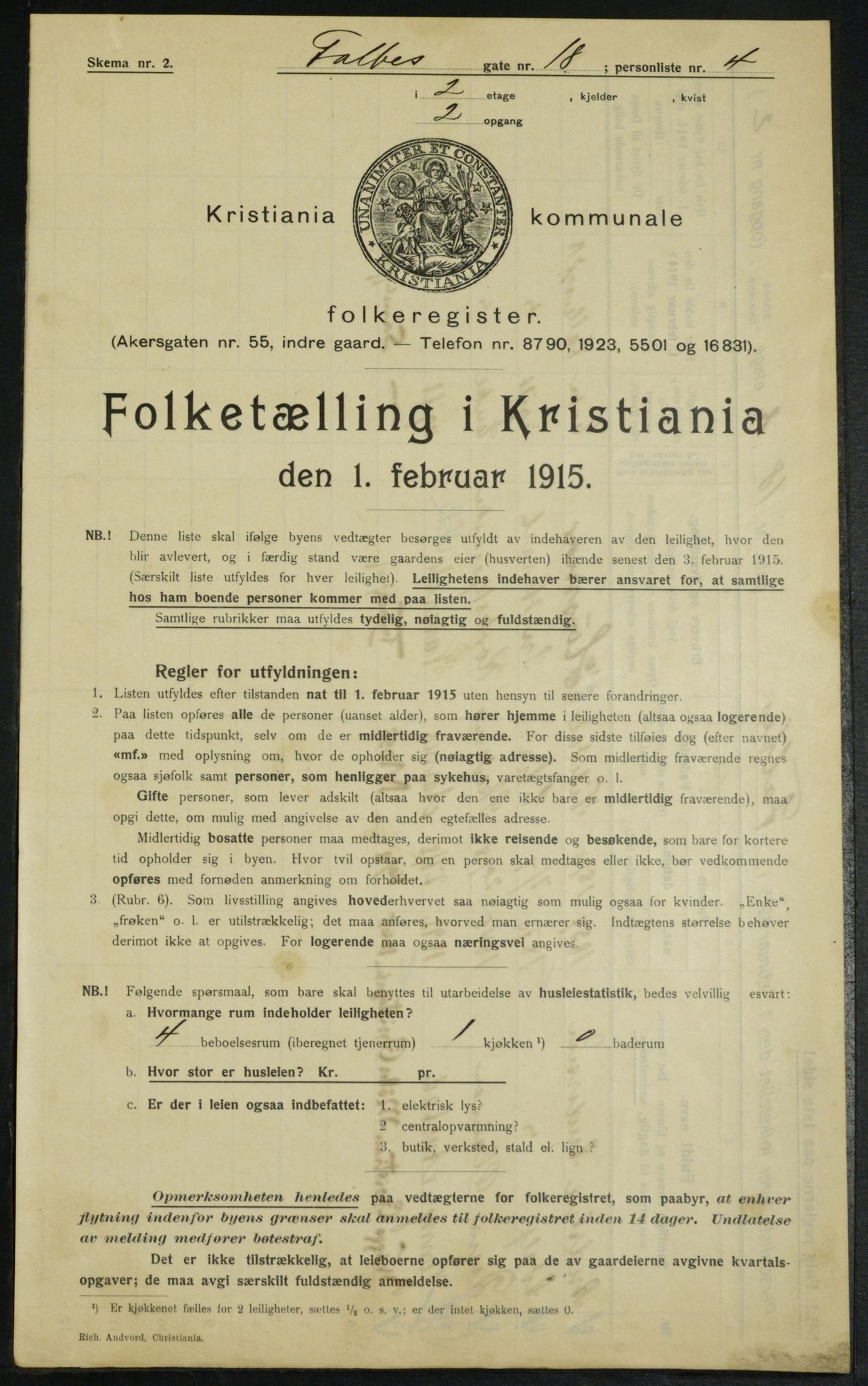 OBA, Municipal Census 1915 for Kristiania, 1915, p. 22814