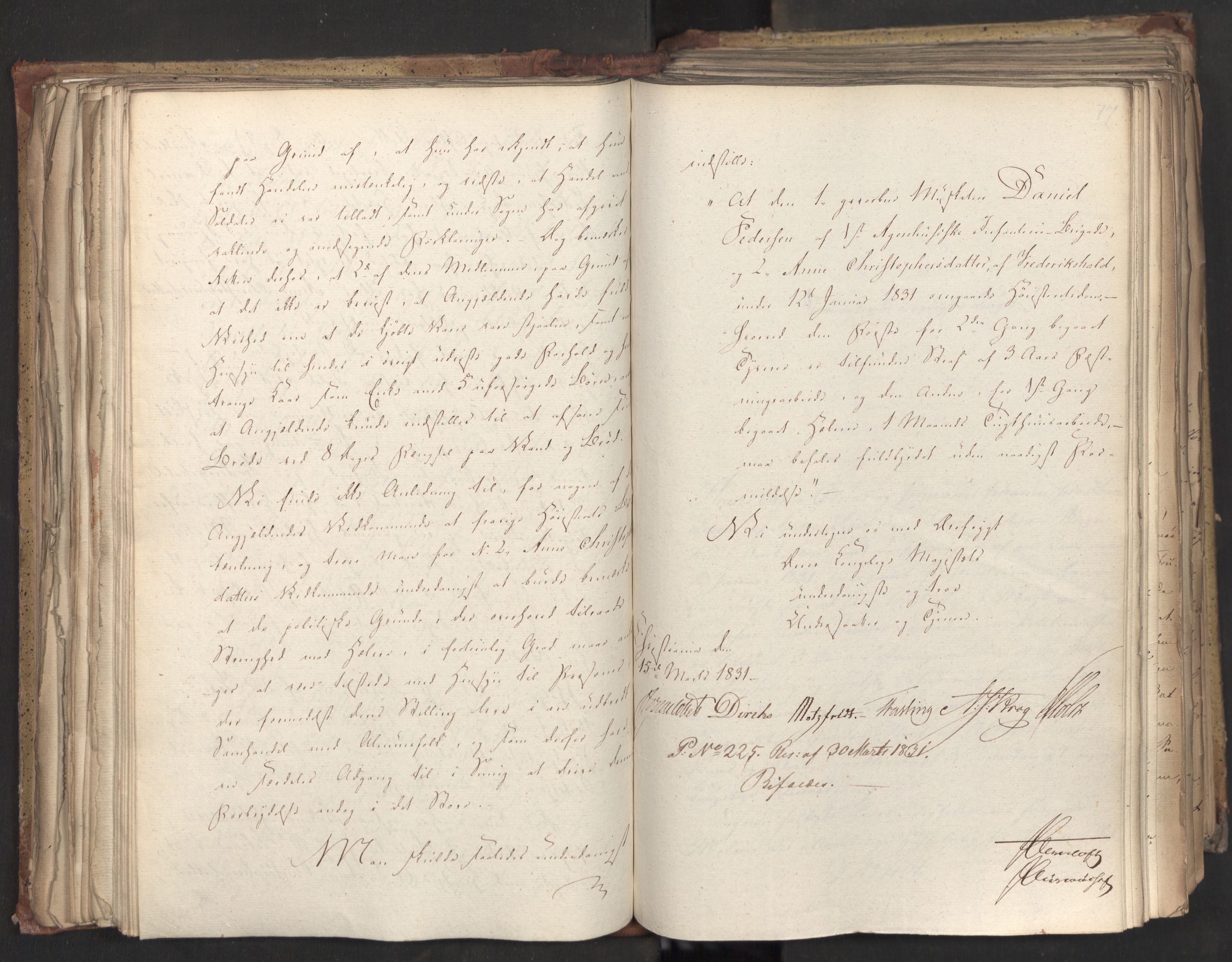 Statsrådsavdelingen i Stockholm, AV/RA-S-1003/D/Da/L0070: Regjeringsinnstillinger nr. 1047-1221, 1831, p. 227