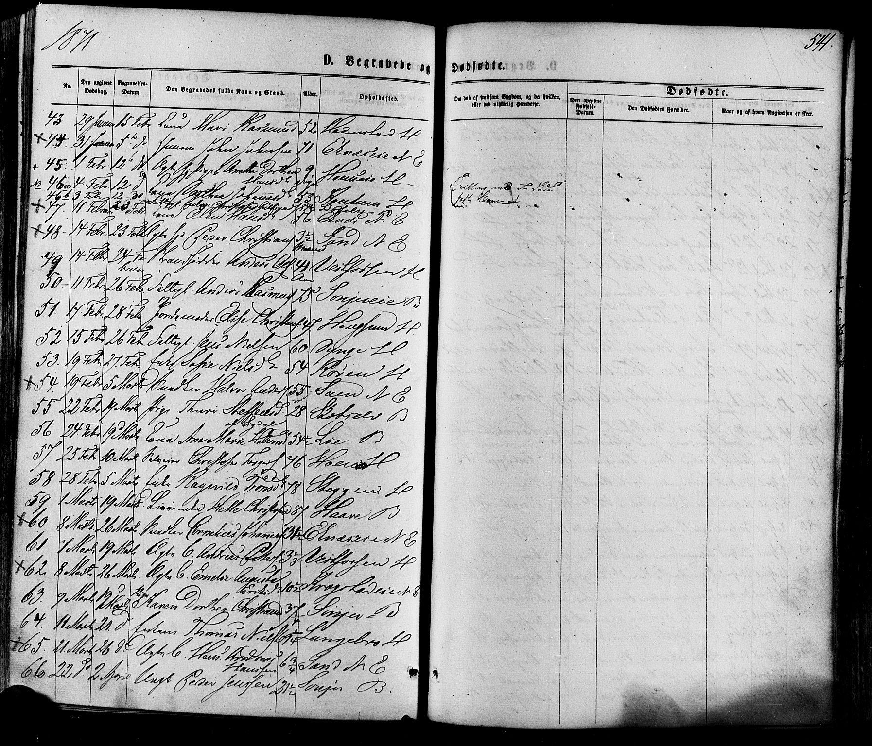 Eiker kirkebøker, AV/SAKO-A-4/F/Fa/L0017: Parish register (official) no. I 17, 1869-1877, p. 541
