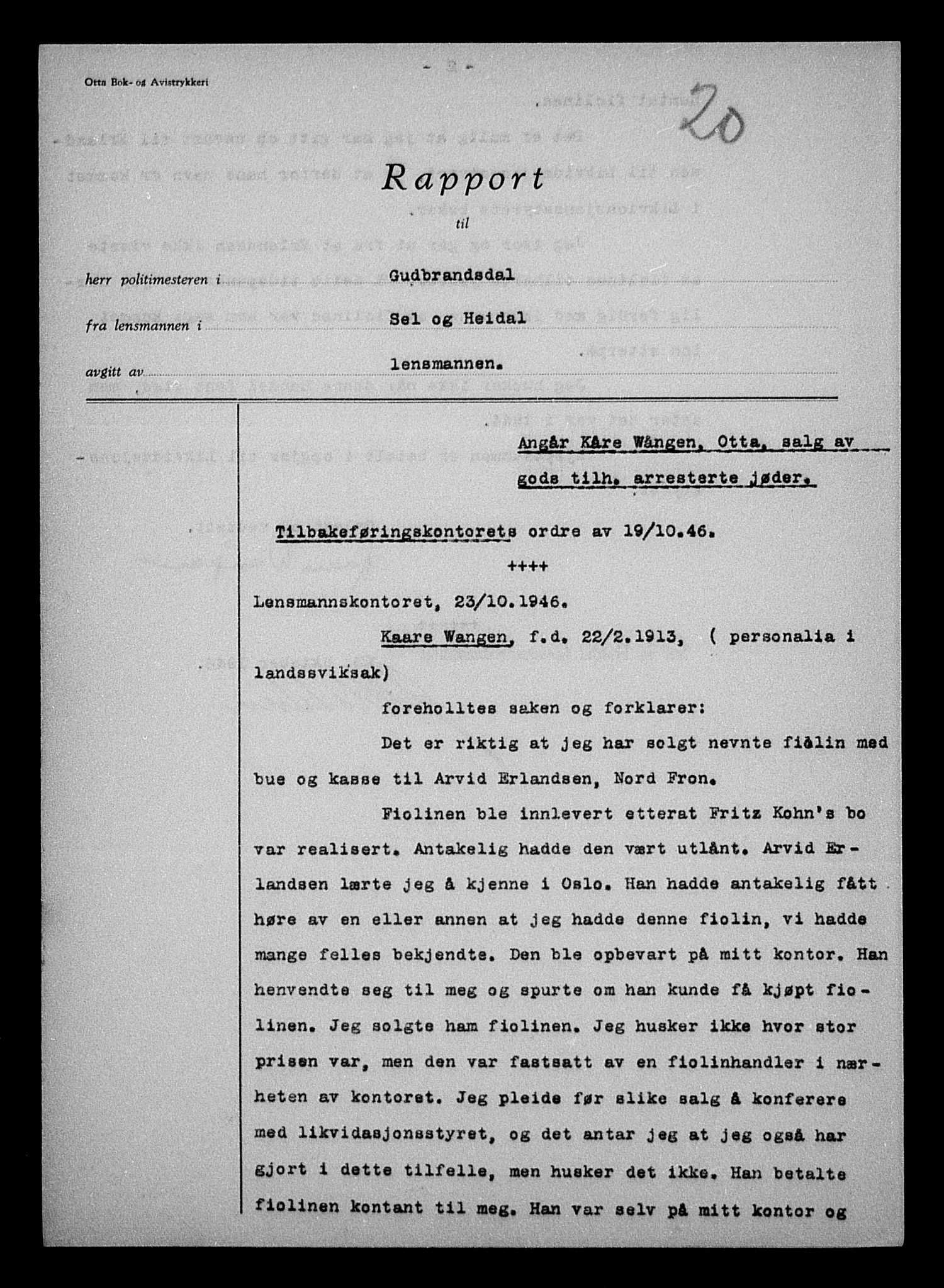 Justisdepartementet, Tilbakeføringskontoret for inndratte formuer, AV/RA-S-1564/H/Hc/Hcc/L0928: --, 1945-1947, p. 442