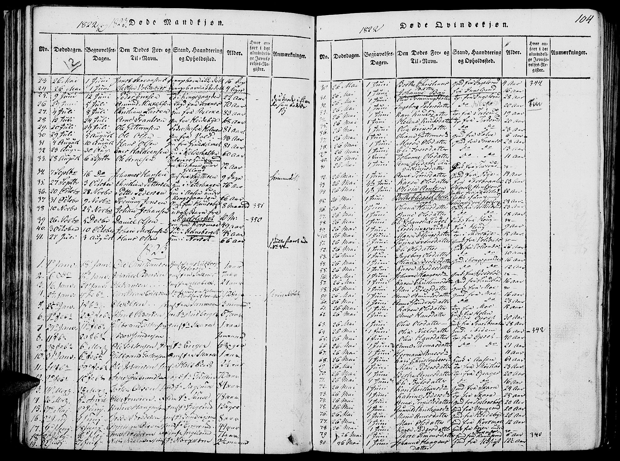 Grue prestekontor, AV/SAH-PREST-036/H/Ha/Hab/L0002: Parish register (copy) no. 2, 1815-1841, p. 104