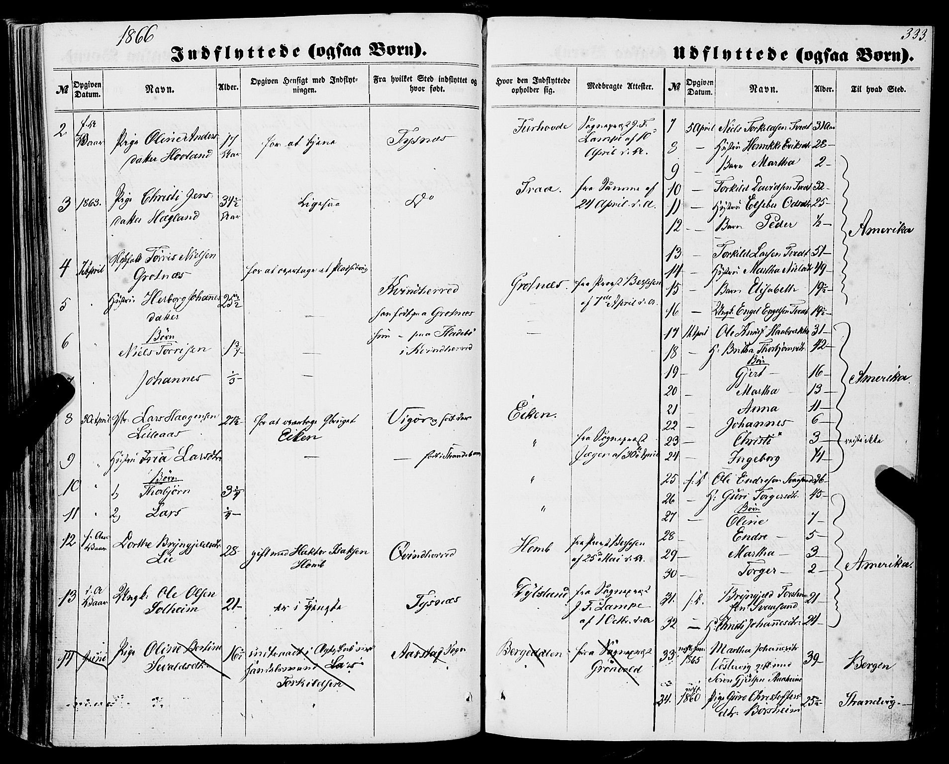 Strandebarm sokneprestembete, AV/SAB-A-78401/H/Haa: Parish register (official) no. A 8, 1858-1872, p. 333