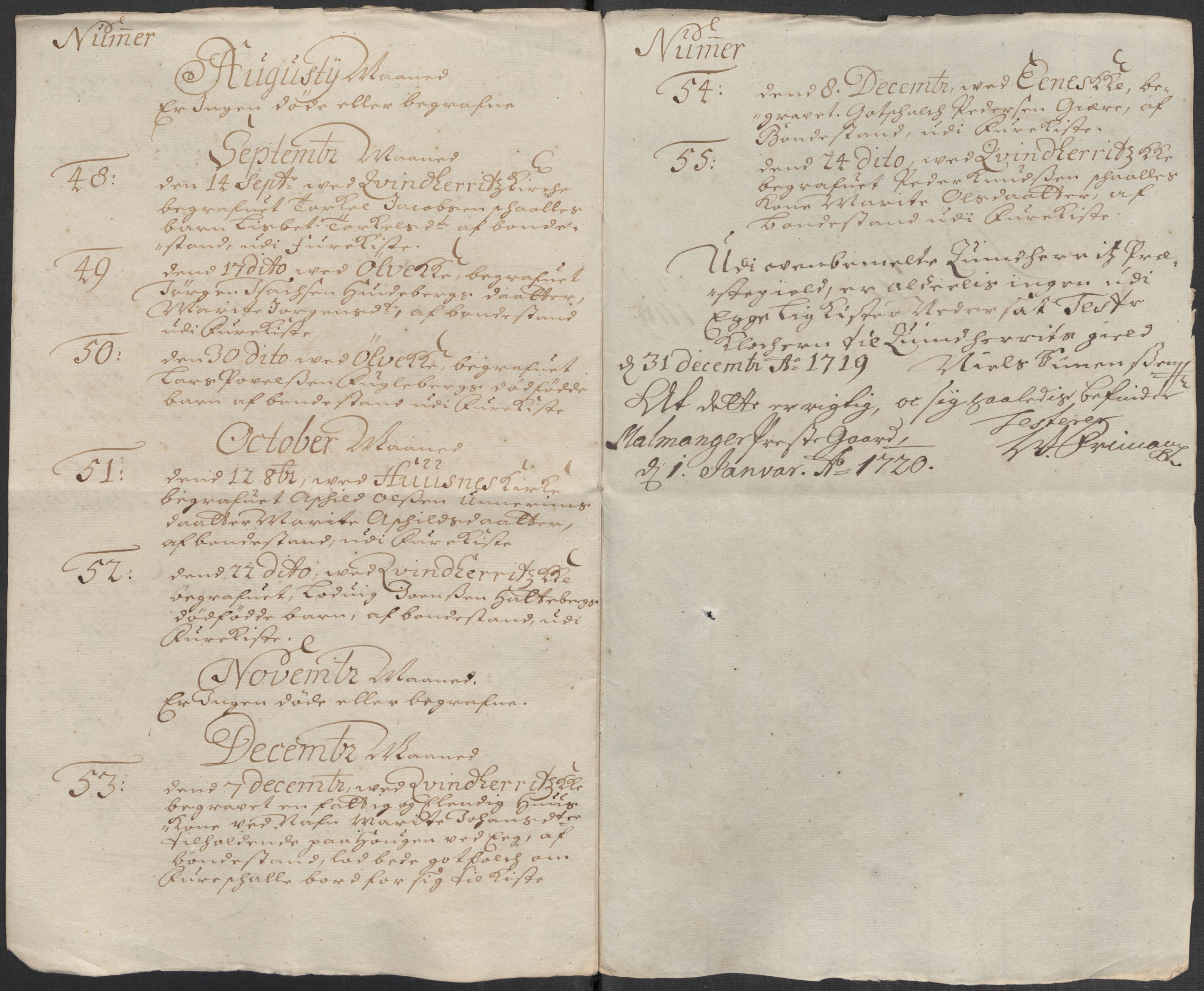 Rentekammeret inntil 1814, Reviderte regnskaper, Fogderegnskap, RA/EA-4092/R49/L3140: Fogderegnskap Rosendal Baroni, 1718-1720, p. 125