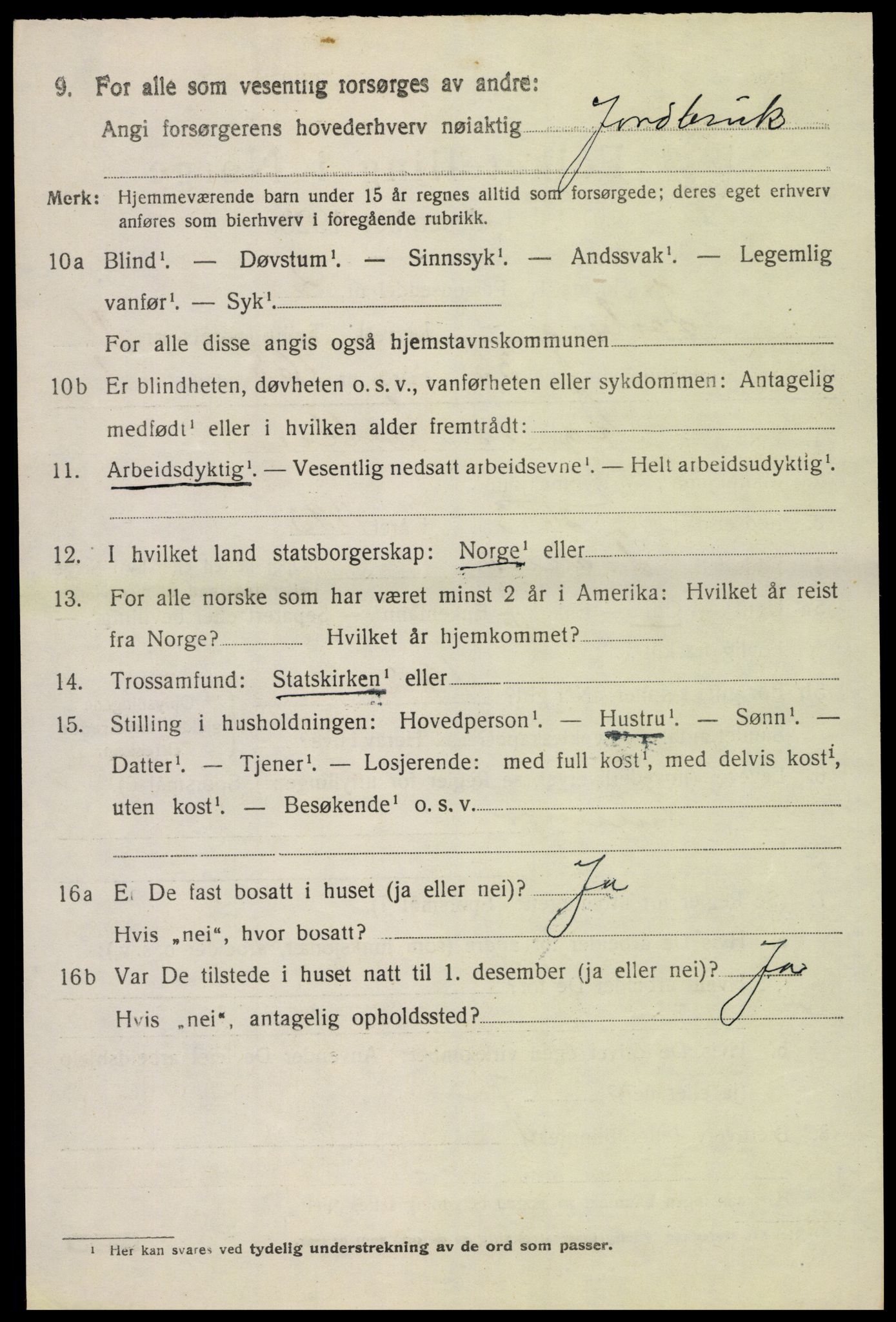 SAH, 1920 census for Fåberg, 1920, p. 12257