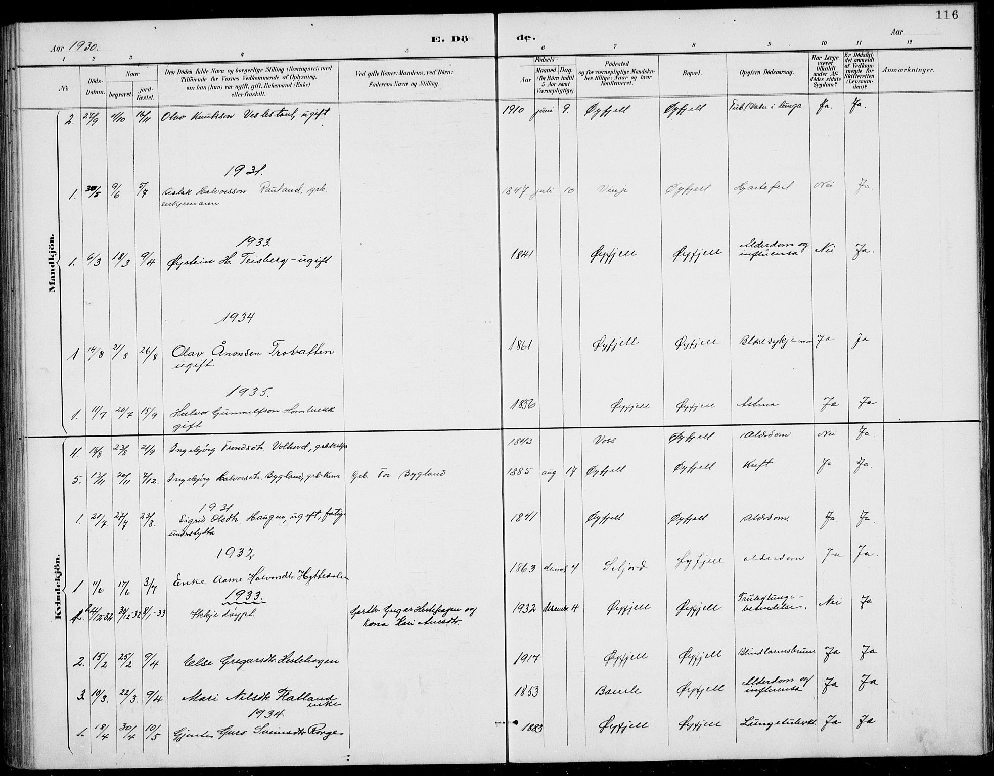Rauland kirkebøker, AV/SAKO-A-292/G/Gb/L0002: Parish register (copy) no. II 2, 1887-1937, p. 116