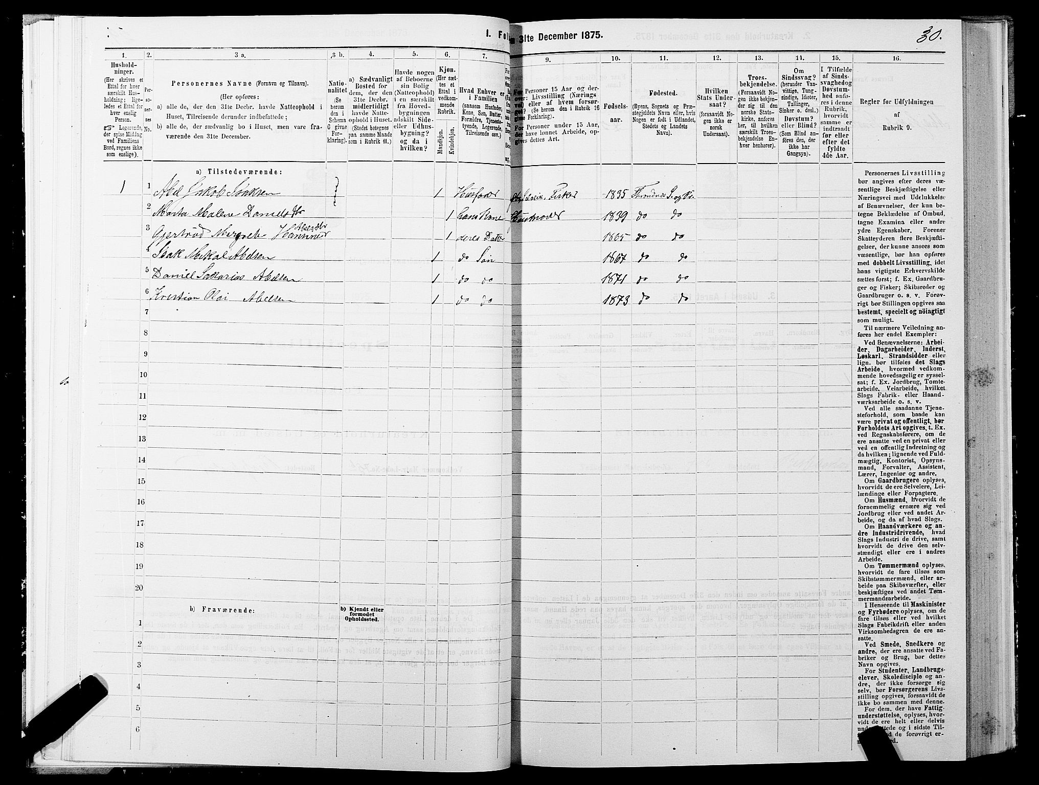 SATØ, 1875 census for 1914P Trondenes, 1875, p. 6030