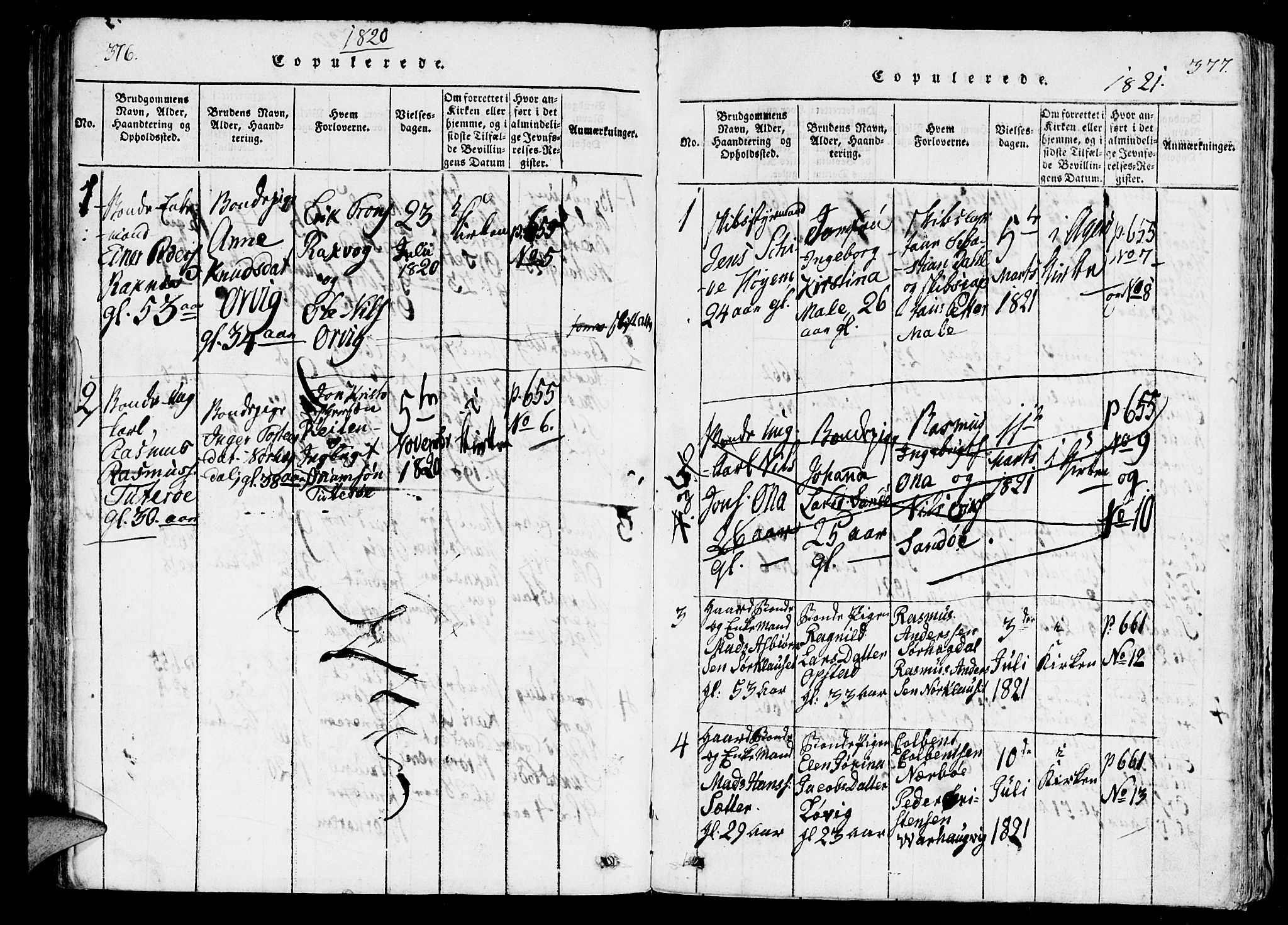 Ministerialprotokoller, klokkerbøker og fødselsregistre - Møre og Romsdal, AV/SAT-A-1454/560/L0718: Parish register (official) no. 560A02, 1817-1844, p. 376-377