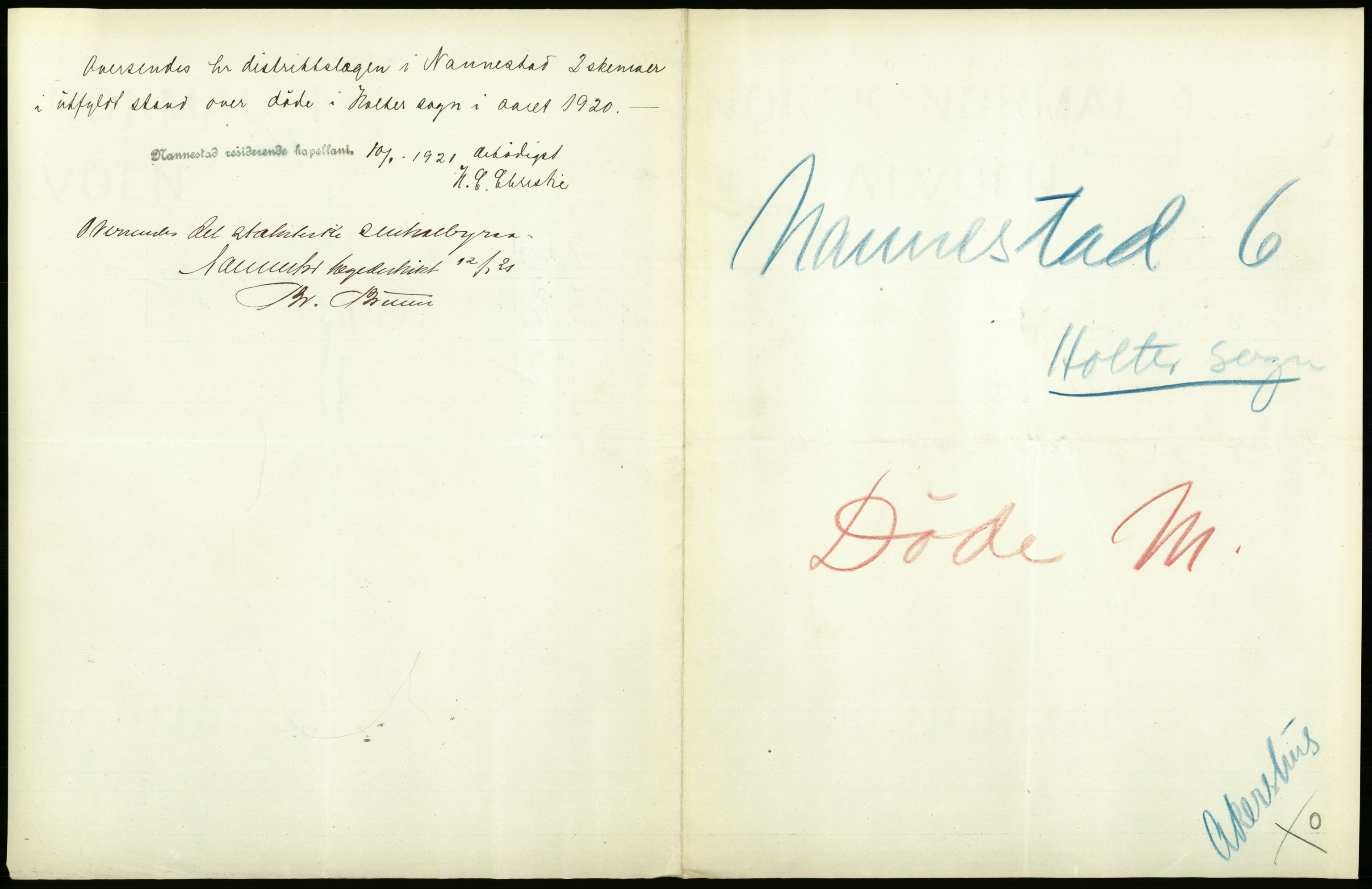 Statistisk sentralbyrå, Sosiodemografiske emner, Befolkning, AV/RA-S-2228/D/Df/Dfb/Dfbj/L0007: Akershus fylke: Døde. Bygder og byer., 1920, p. 241