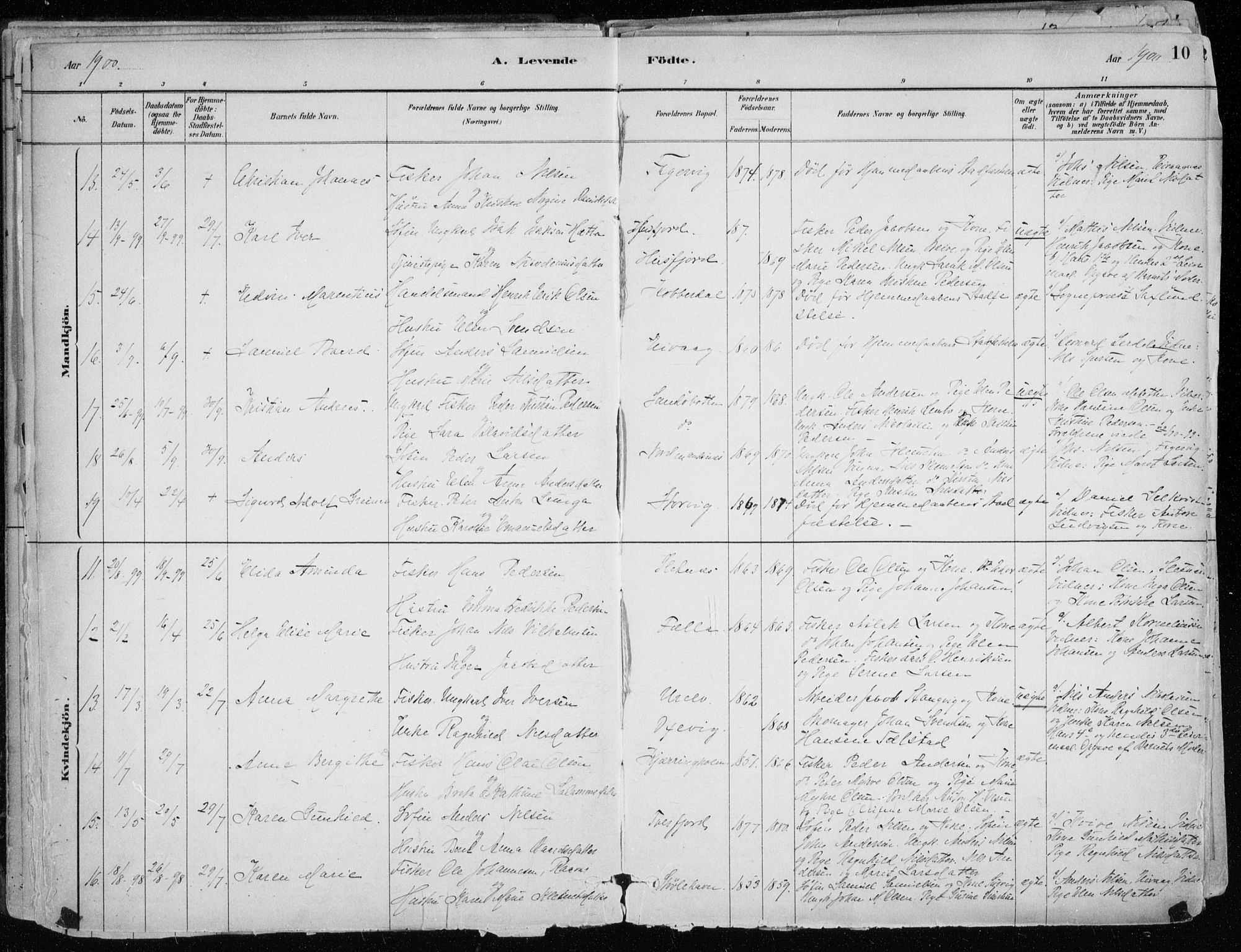 Hammerfest sokneprestkontor, SATØ/S-1347/H/Ha/L0013.kirke: Parish register (official) no. 13, 1898-1917, p. 10
