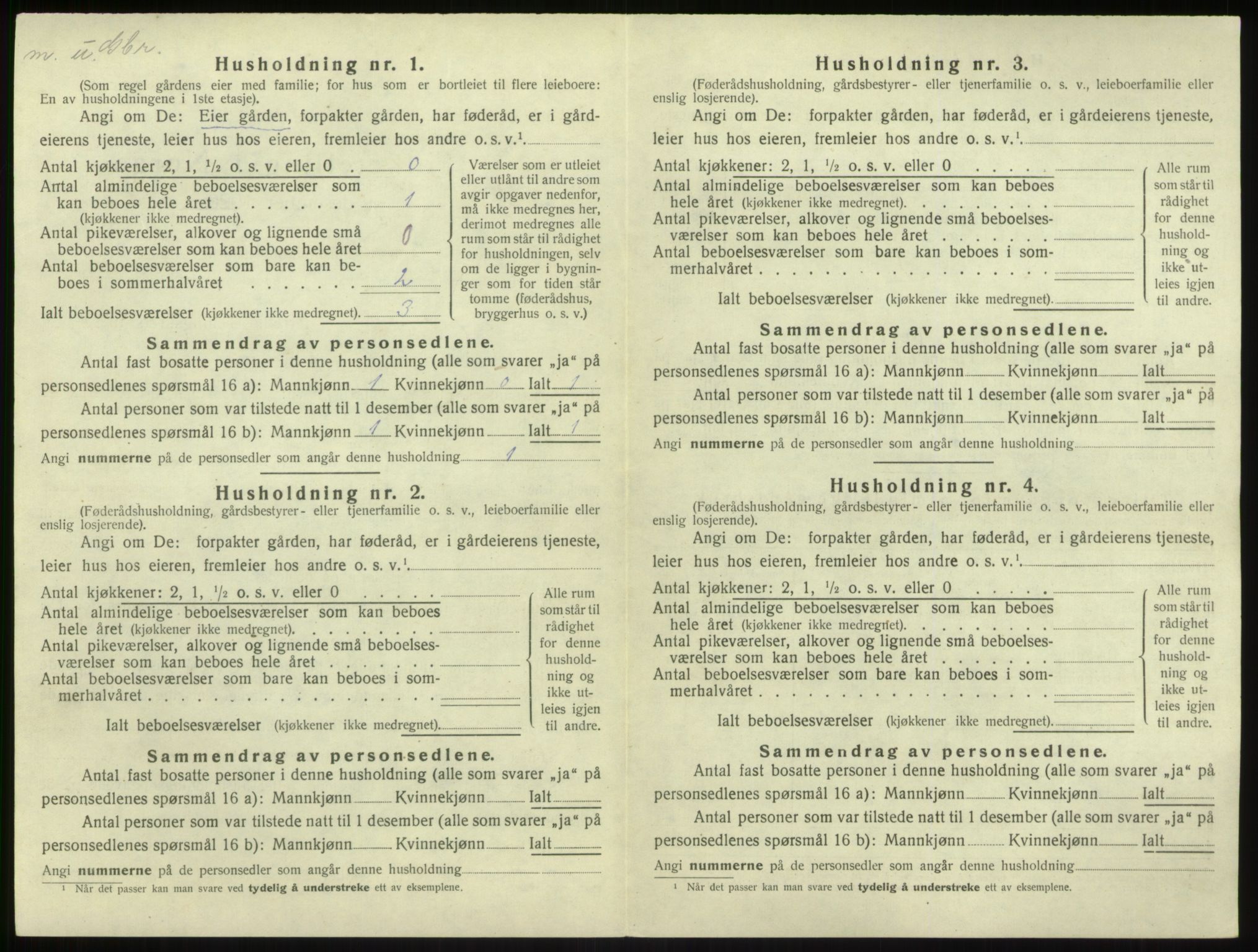 SAB, 1920 census for Brekke, 1920, p. 71