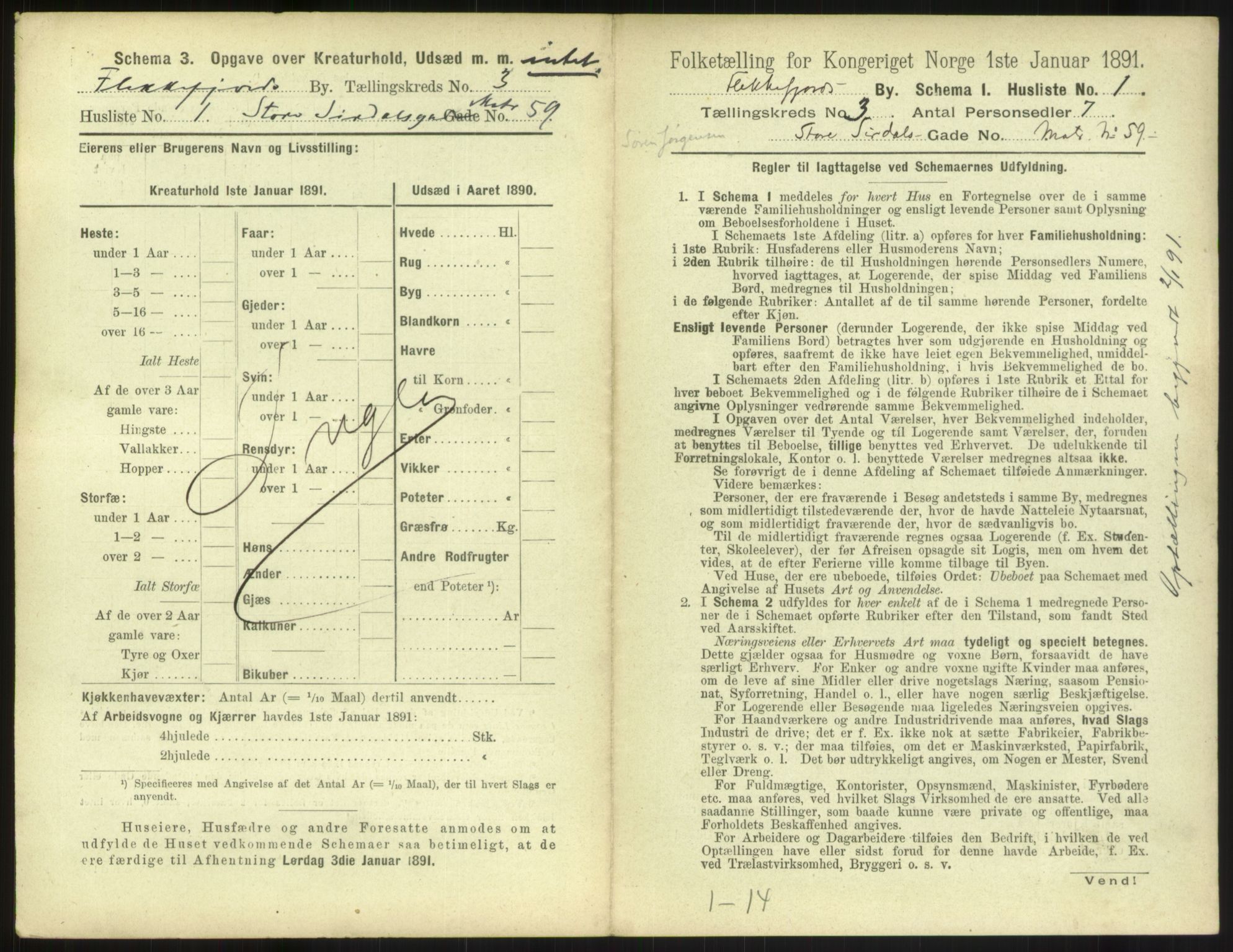 RA, 1891 census for 1004 Flekkefjord, 1891, p. 138