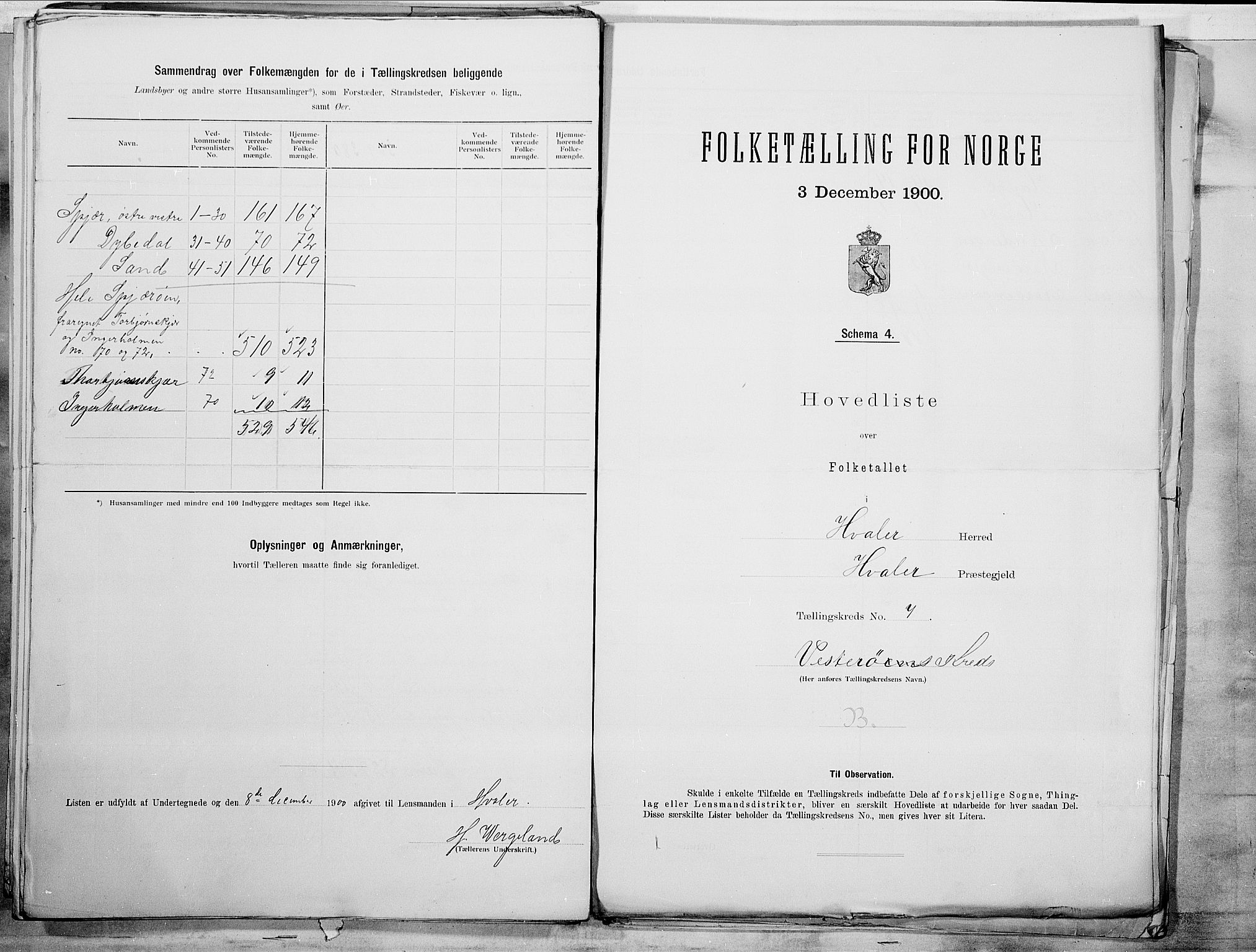 SAO, 1900 census for Hvaler, 1900, p. 20