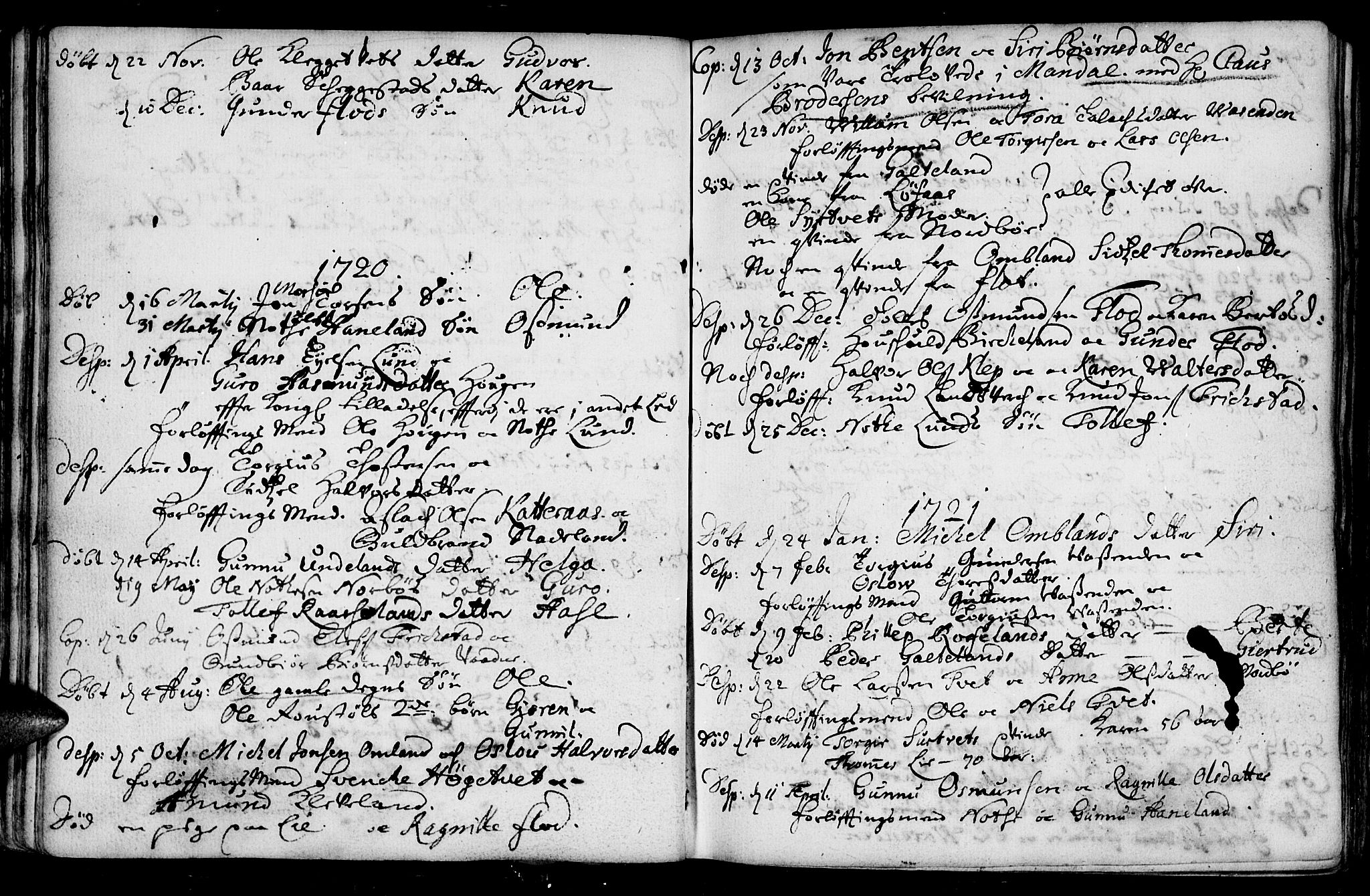 Evje sokneprestkontor, AV/SAK-1111-0008/F/Fa/Faa/L0001: Parish register (official) no. A 1, 1705-1760, p. 40