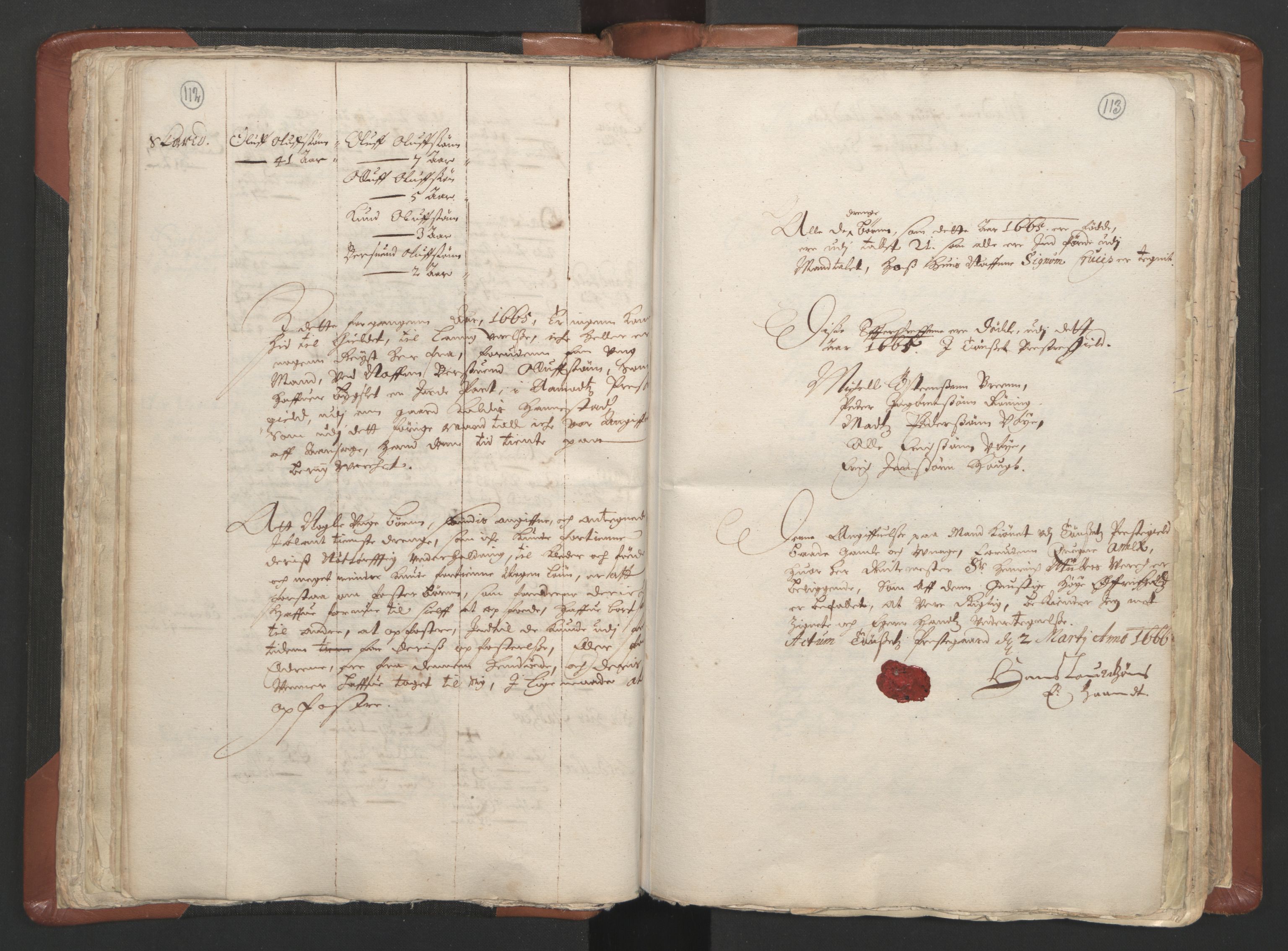 RA, Vicar's Census 1664-1666, no. 5: Hedmark deanery, 1664-1666, p. 112-113