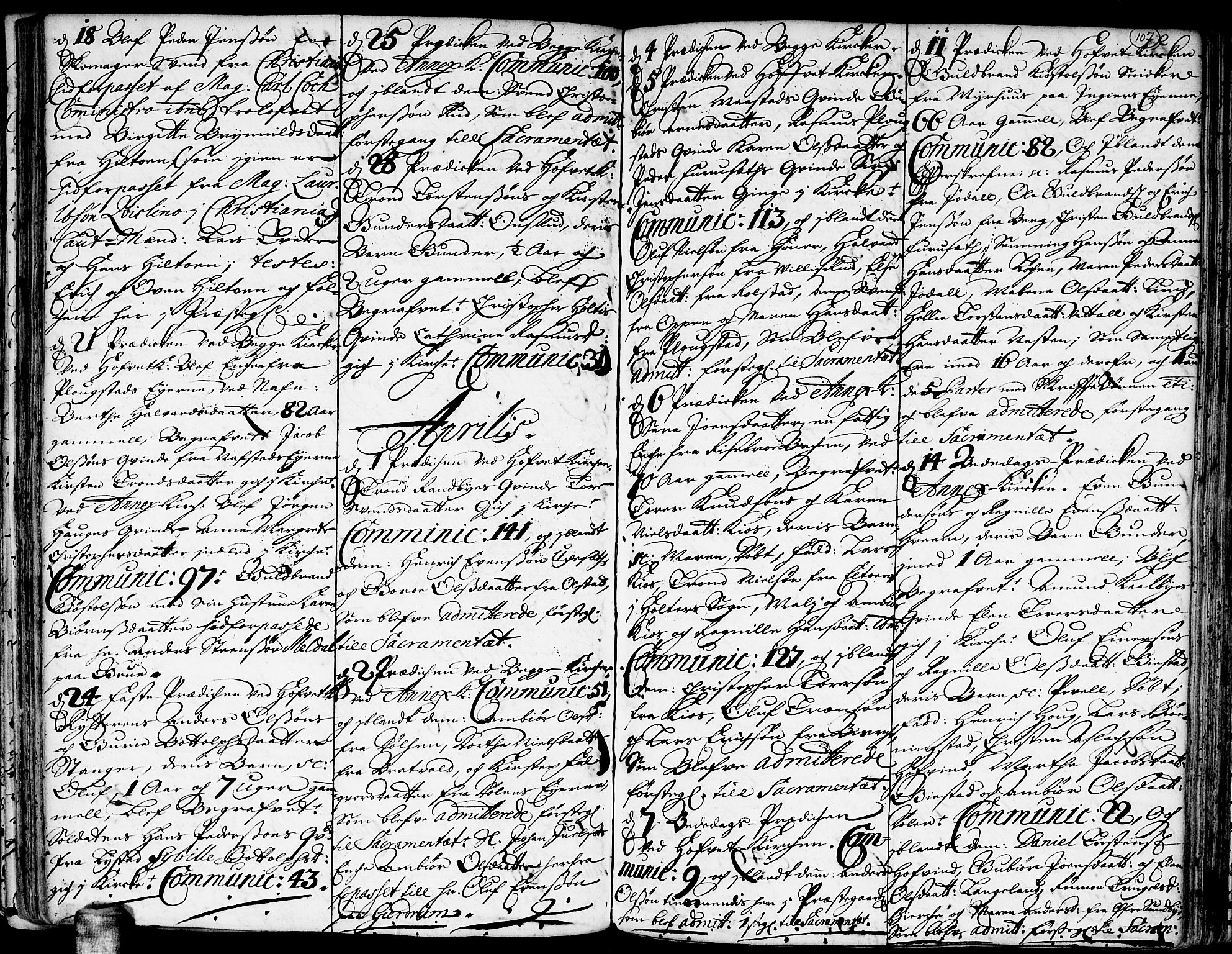 Ullensaker prestekontor Kirkebøker, AV/SAO-A-10236a/F/Fa/L0001: Parish register (official) no. I 1, 1689-1701, p. 107