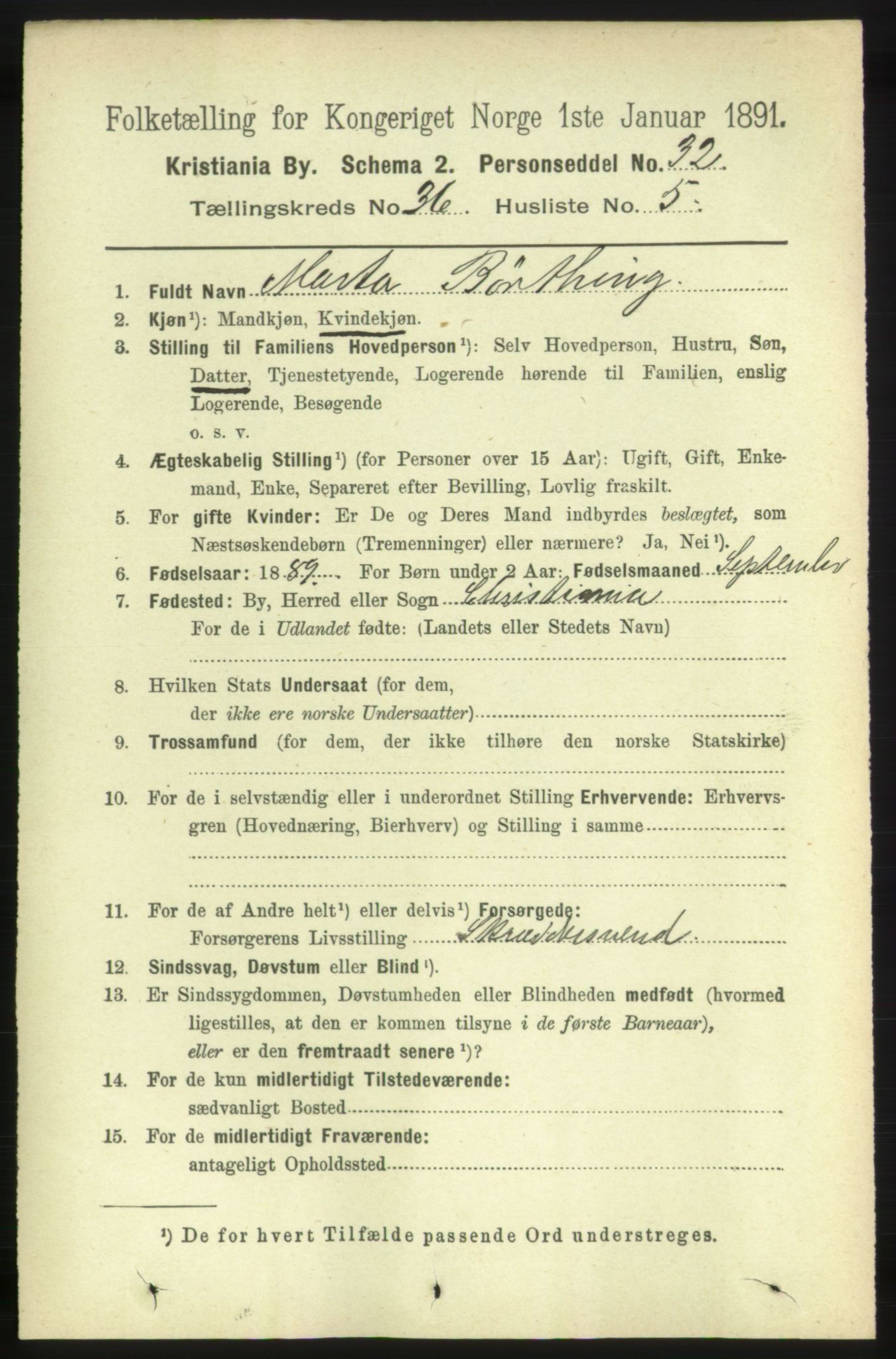 RA, 1891 census for 0301 Kristiania, 1891, p. 20134