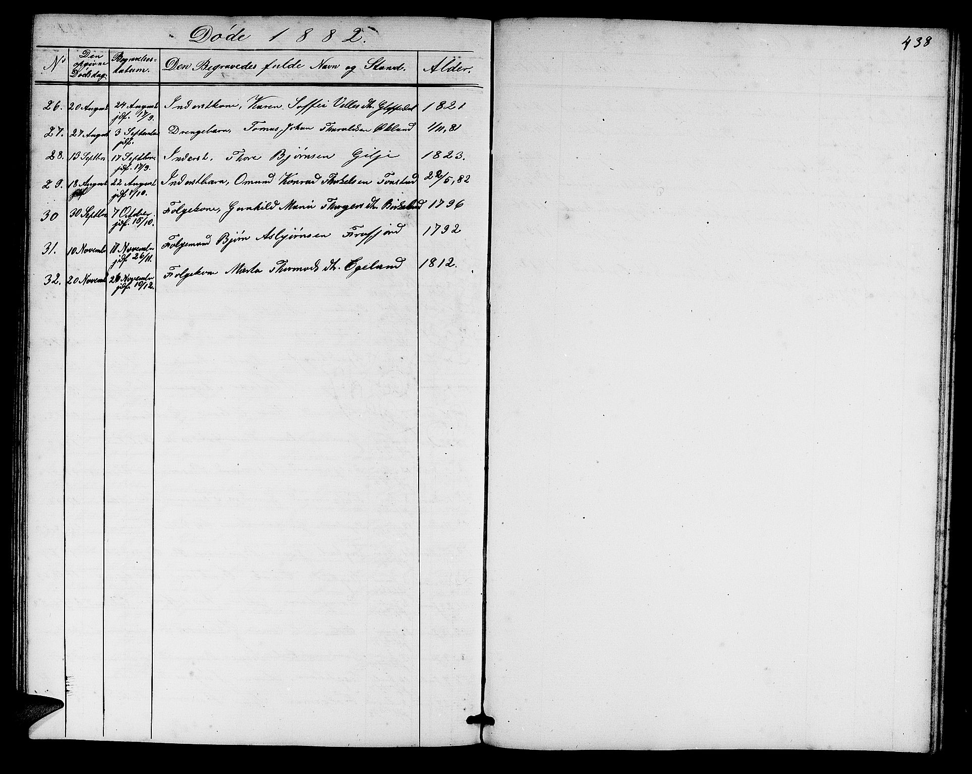 Høgsfjord sokneprestkontor, SAST/A-101624/H/Ha/Hab/L0002: Parish register (copy) no. B 2, 1855-1882, p. 438