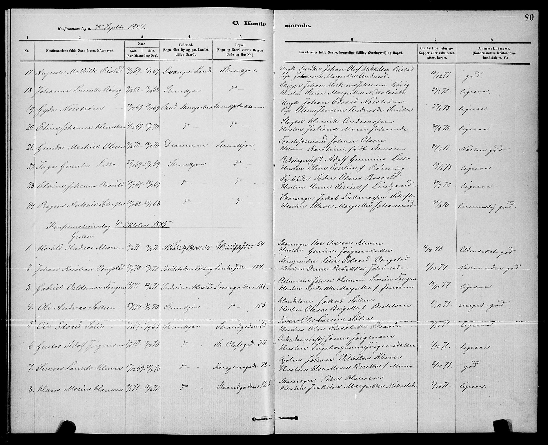 Ministerialprotokoller, klokkerbøker og fødselsregistre - Nord-Trøndelag, SAT/A-1458/739/L0374: Parish register (copy) no. 739C02, 1883-1898, p. 80