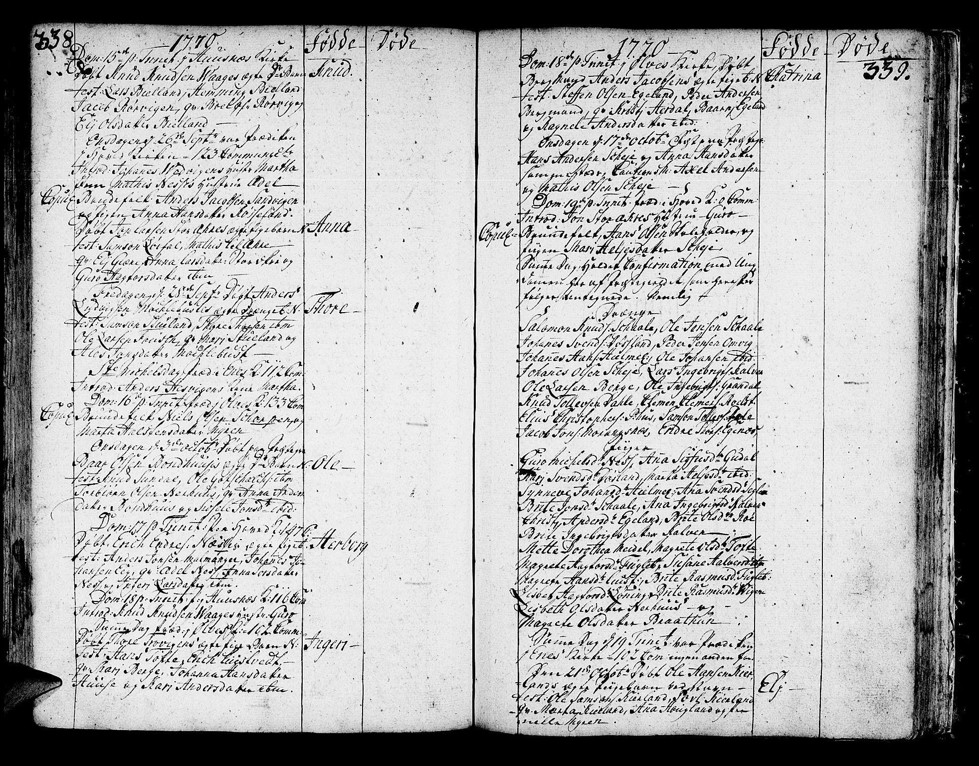 Kvinnherad sokneprestembete, SAB/A-76401/H/Haa: Parish register (official) no. A 3, 1754-1777, p. 338-339