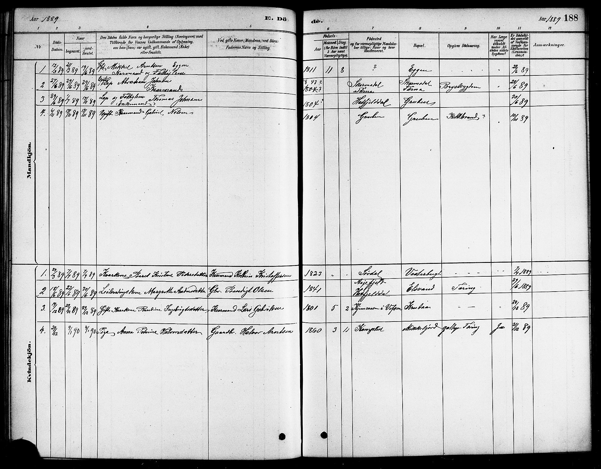 Ministerialprotokoller, klokkerbøker og fødselsregistre - Nordland, SAT/A-1459/823/L0330: Parish register (copy) no. 823C02, 1879-1916, p. 188