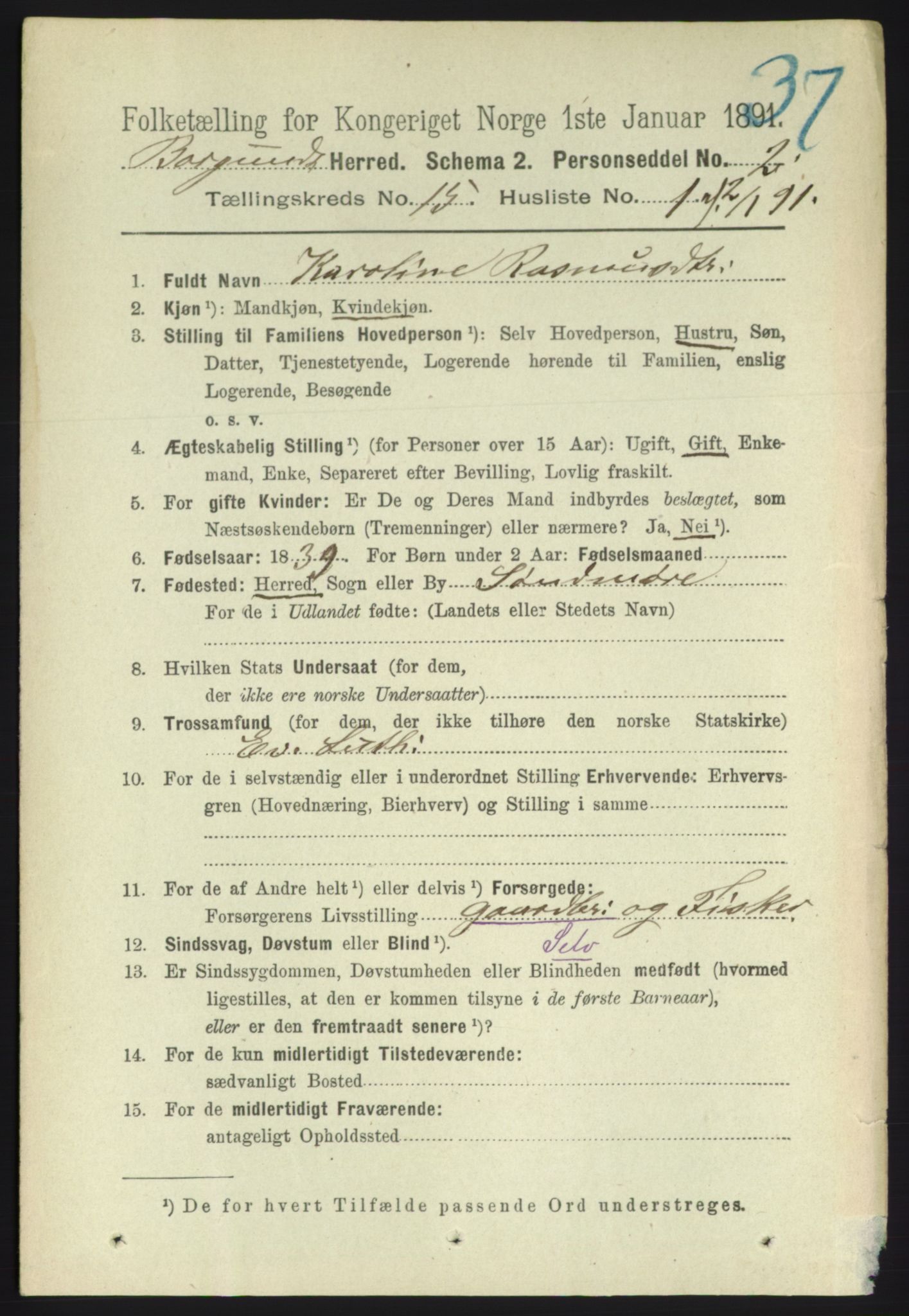 RA, 1891 census for 1531 Borgund, 1891, p. 4479