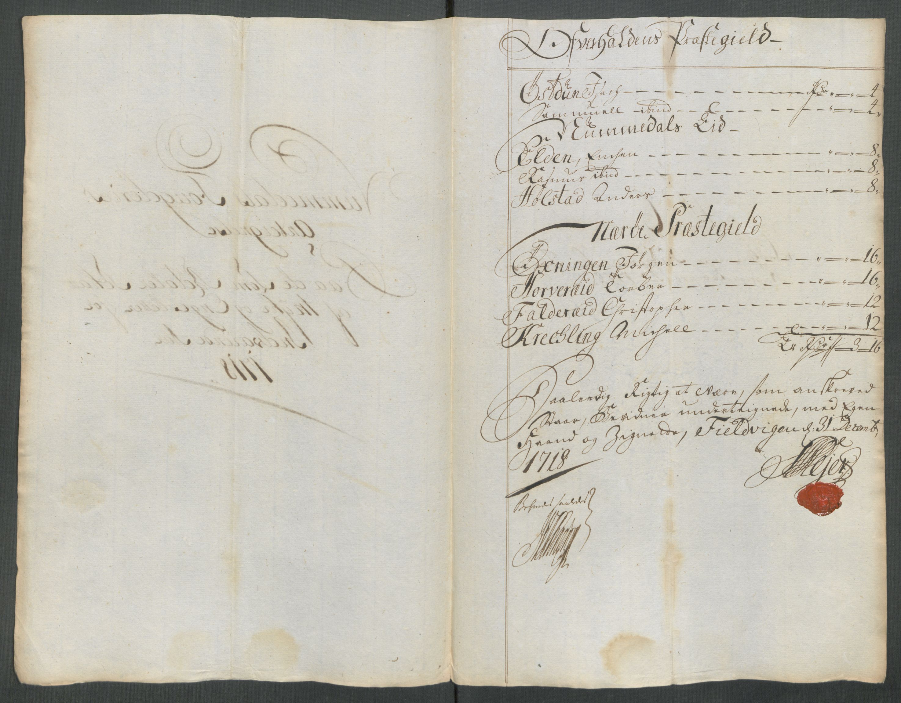 Rentekammeret inntil 1814, Reviderte regnskaper, Fogderegnskap, AV/RA-EA-4092/R64/L4439: Fogderegnskap Namdal, 1718, p. 114