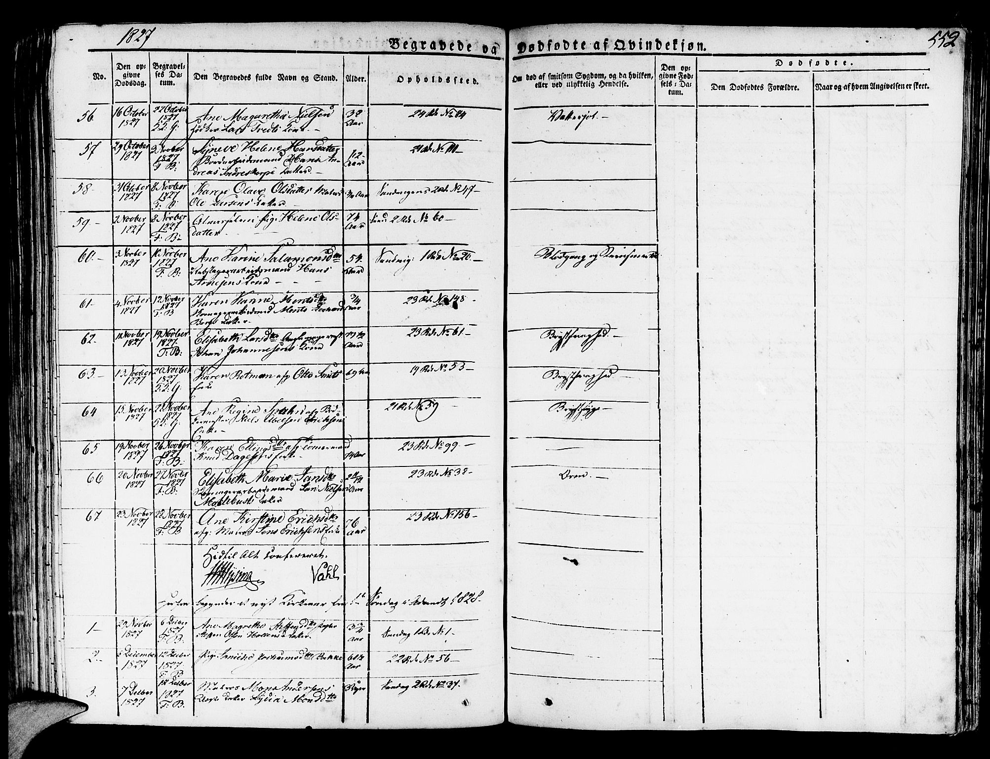 Korskirken sokneprestembete, AV/SAB-A-76101/H/Haa/L0014: Parish register (official) no. A 14, 1823-1835, p. 552