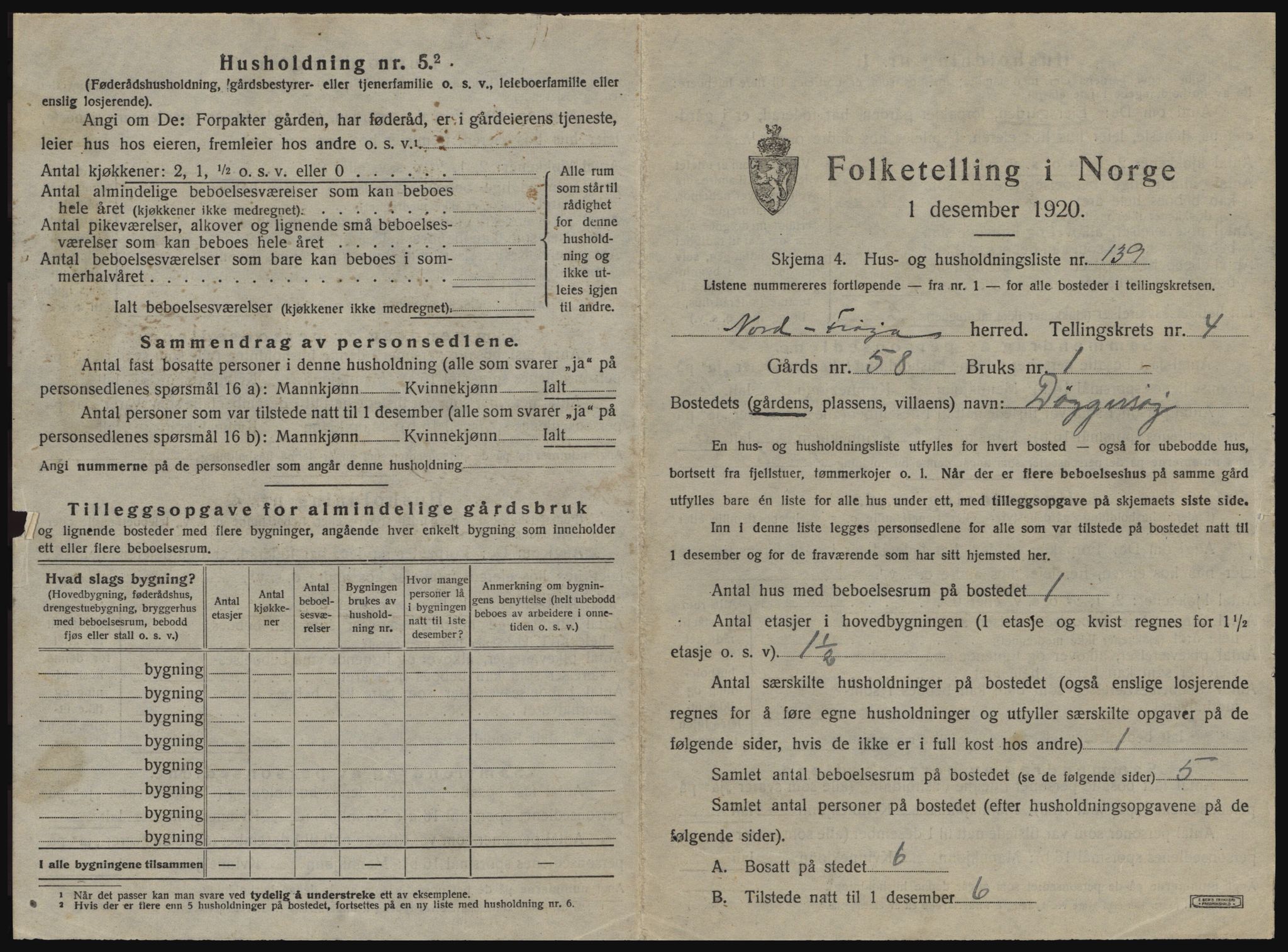 SAT, 1920 census for Nord-Frøya, 1920, p. 1403