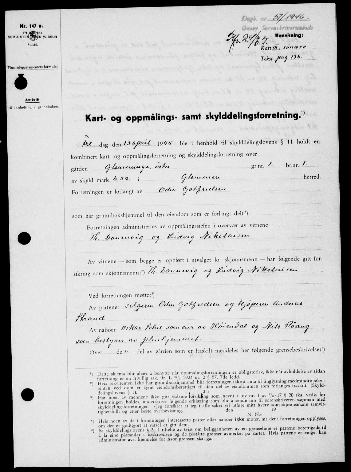 Onsøy sorenskriveri, SAO/A-10474/G/Ga/Gab/L0015: Mortgage book no. II A-15, 1945-1946, Diary no: : 51/1946