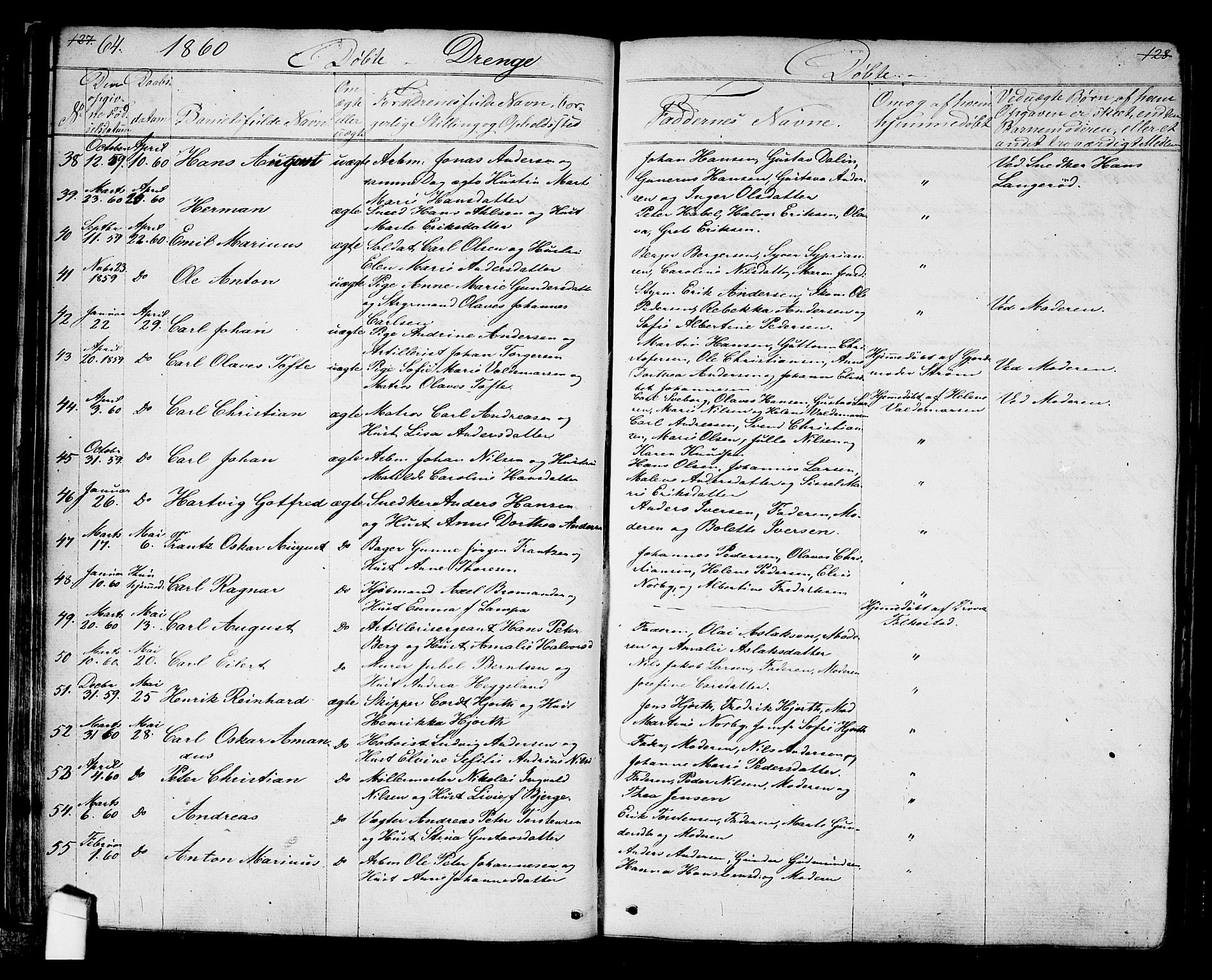 Halden prestekontor Kirkebøker, AV/SAO-A-10909/G/Ga/L0005a: Parish register (copy) no. 5A, 1855-1864, p. 64