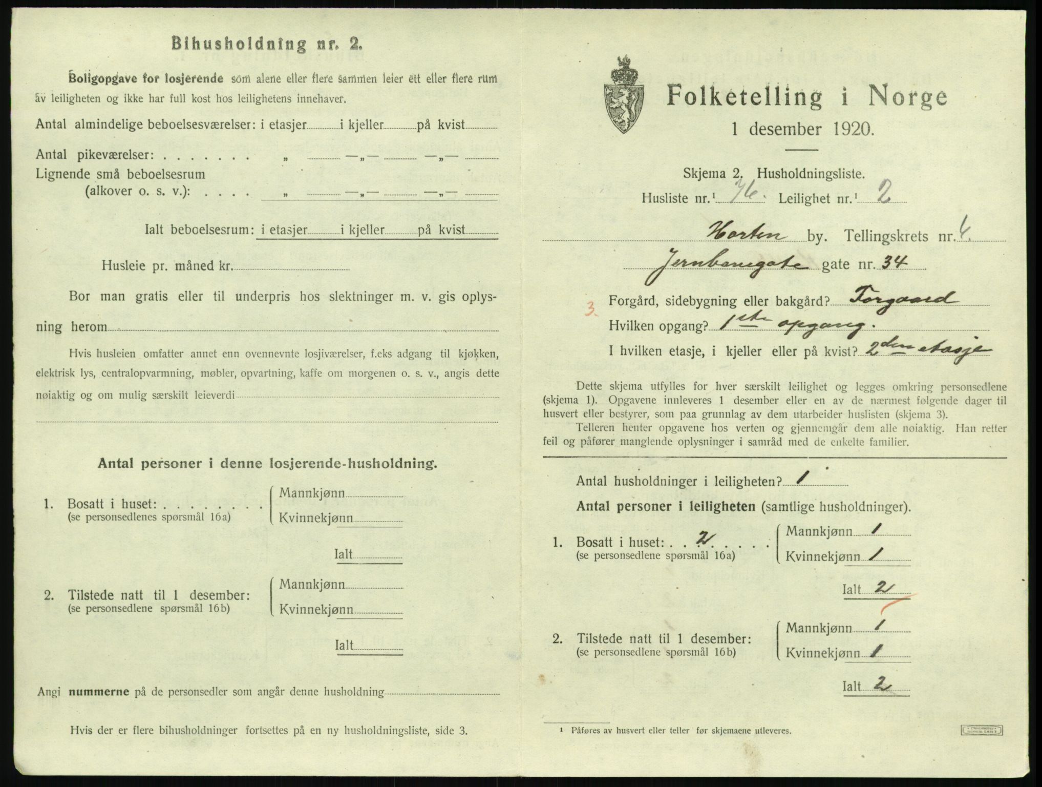 SAKO, 1920 census for Horten, 1920, p. 6641