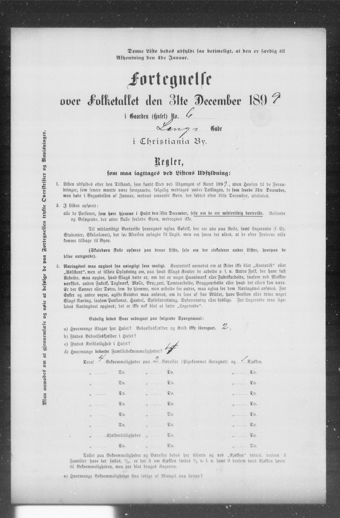 OBA, Municipal Census 1899 for Kristiania, 1899, p. 7394