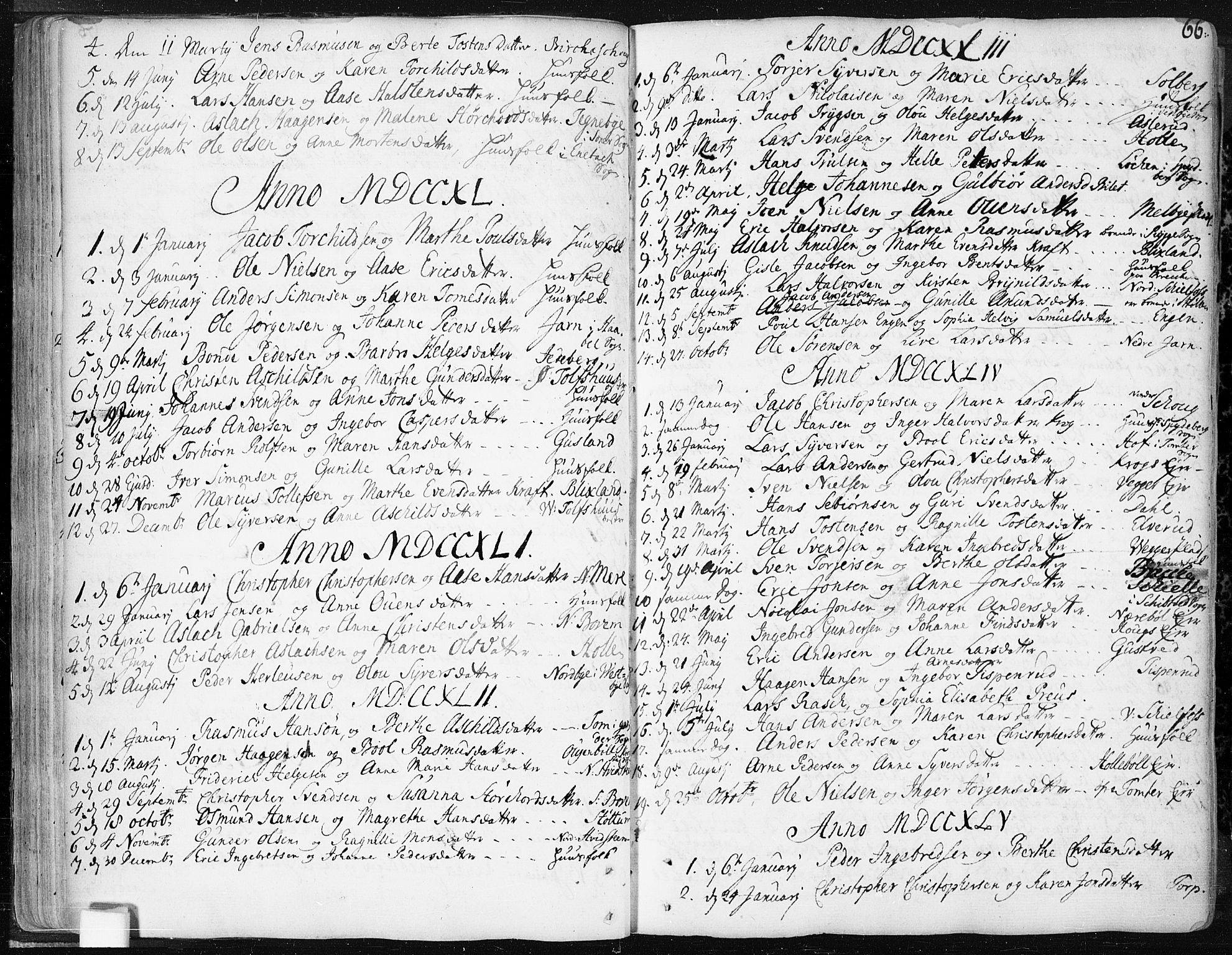 Hobøl prestekontor Kirkebøker, SAO/A-2002/F/Fa/L0001: Parish register (official) no. I 1, 1733-1814, p. 66