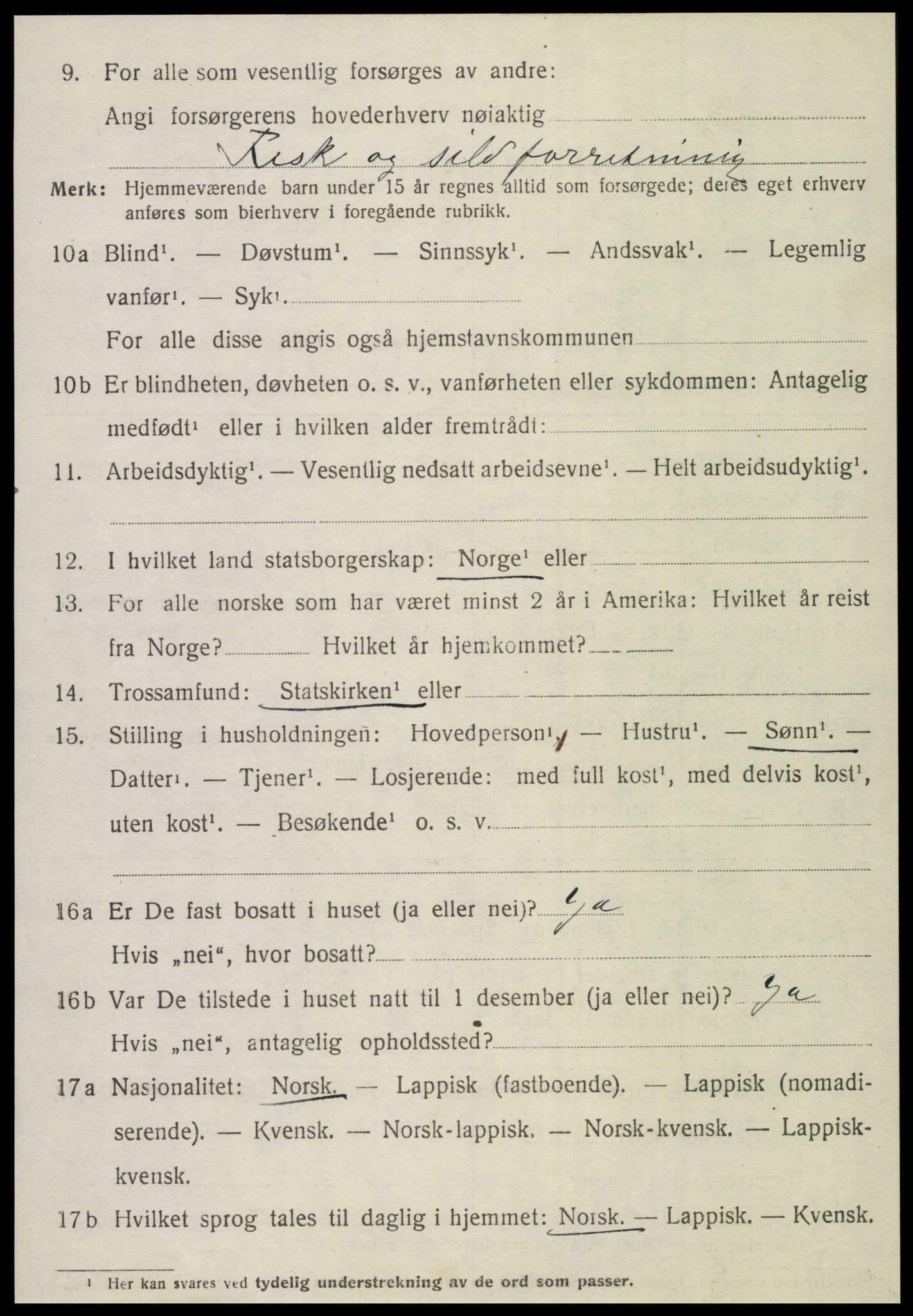 SAT, 1920 census for Gildeskål, 1920, p. 9719