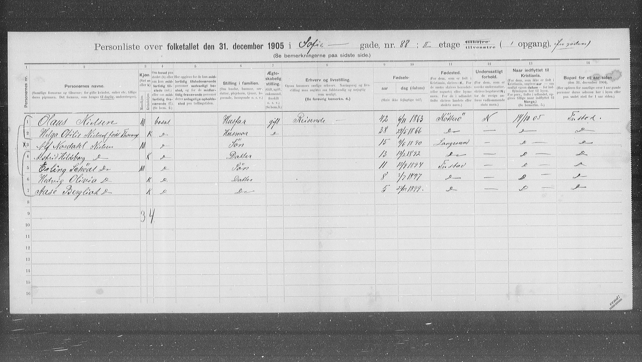 OBA, Municipal Census 1905 for Kristiania, 1905, p. 51525