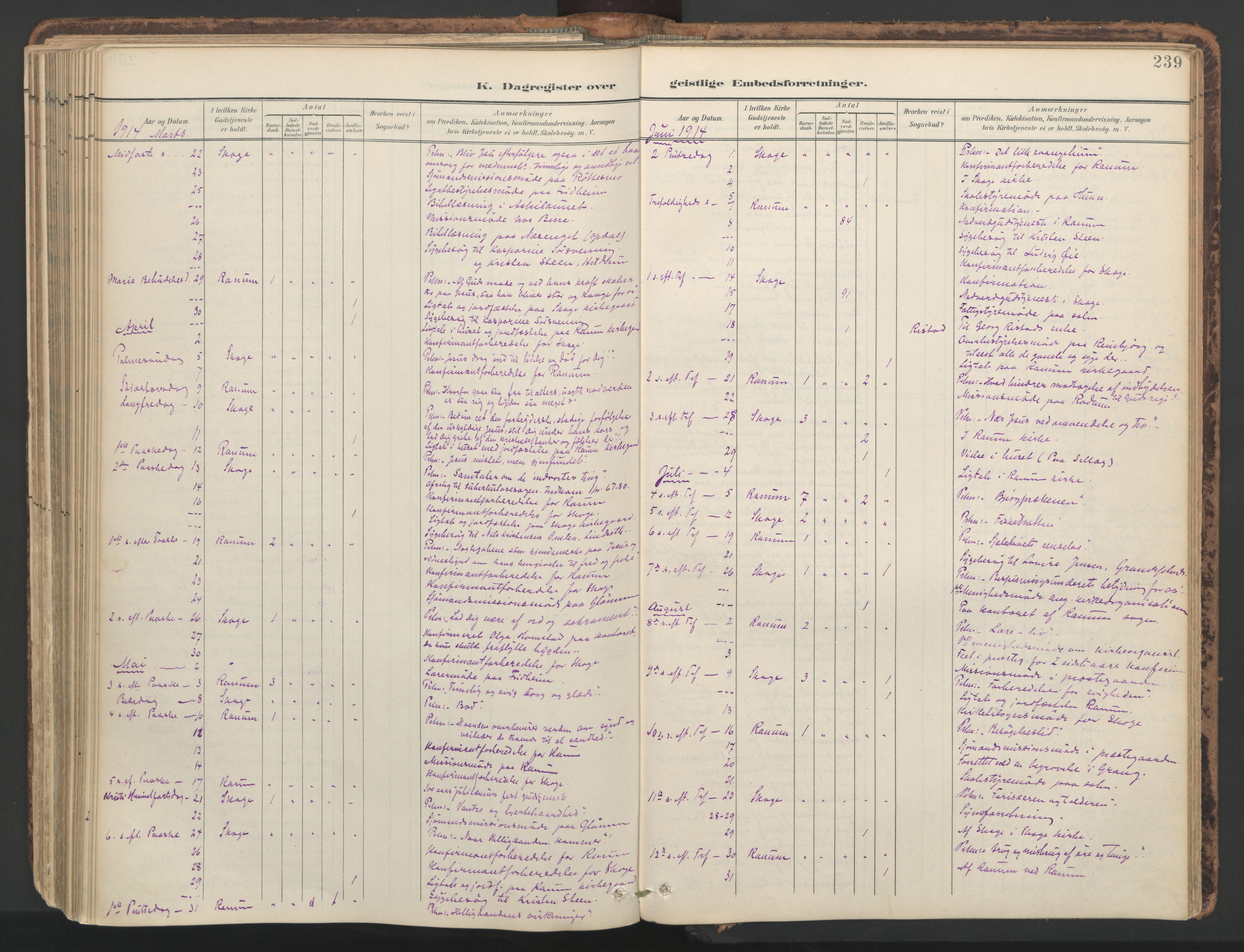 Ministerialprotokoller, klokkerbøker og fødselsregistre - Nord-Trøndelag, AV/SAT-A-1458/764/L0556: Parish register (official) no. 764A11, 1897-1924, p. 239