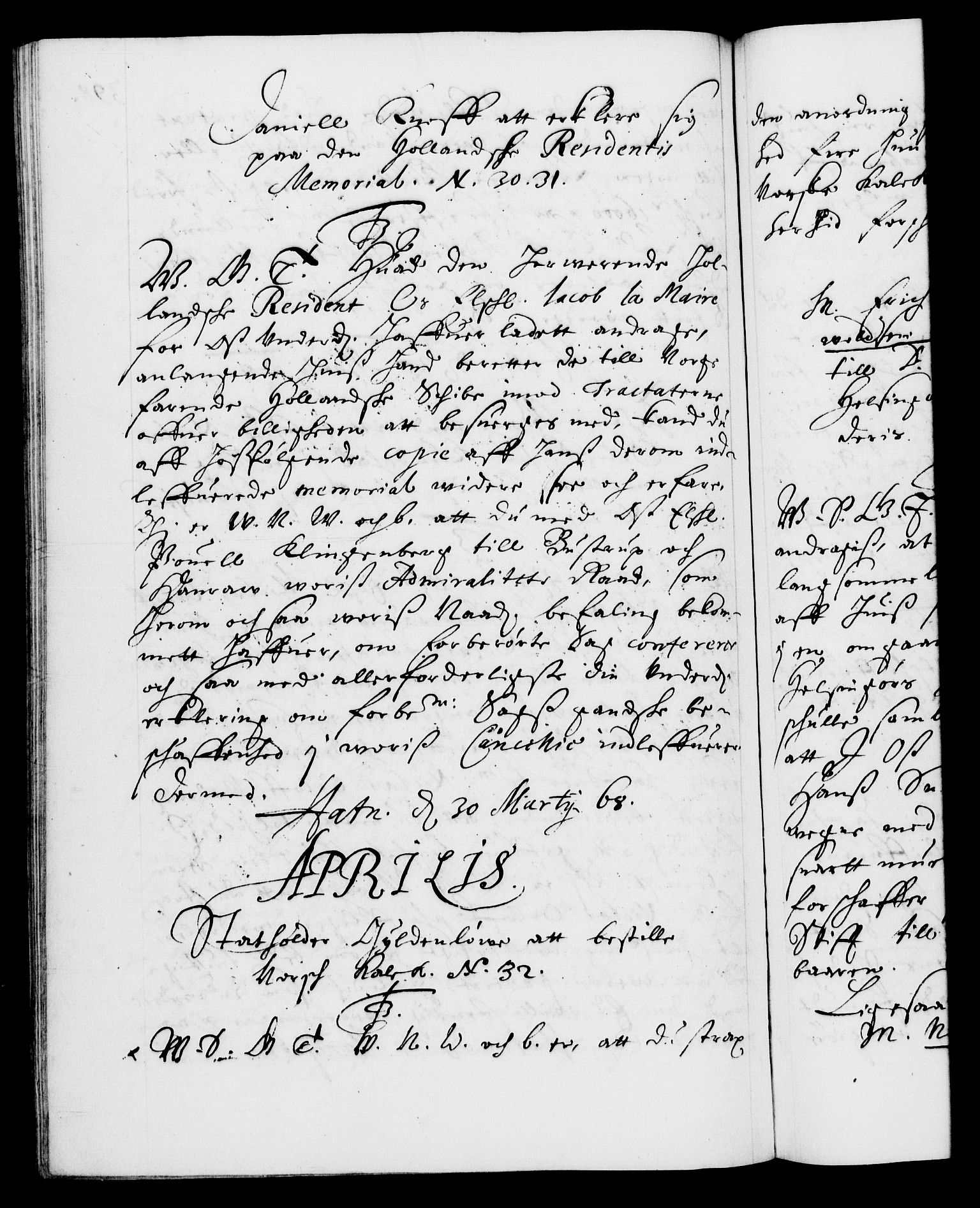 Danske Kanselli 1572-1799, AV/RA-EA-3023/F/Fc/Fca/Fcab/L0011: Norske tegnelser (mikrofilm), 1660-1670, p. 398b