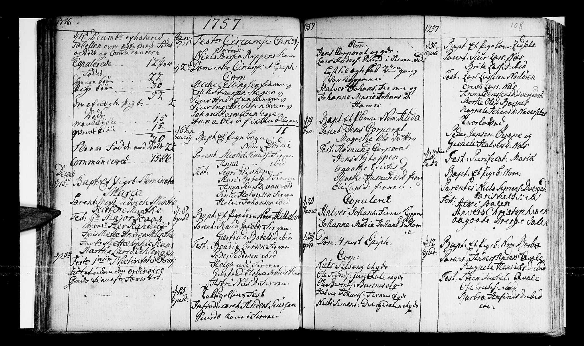 Sogndal sokneprestembete, SAB/A-81301/H/Haa/Haaa/L0003: Parish register (official) no. A 3, 1747-1768, p. 108