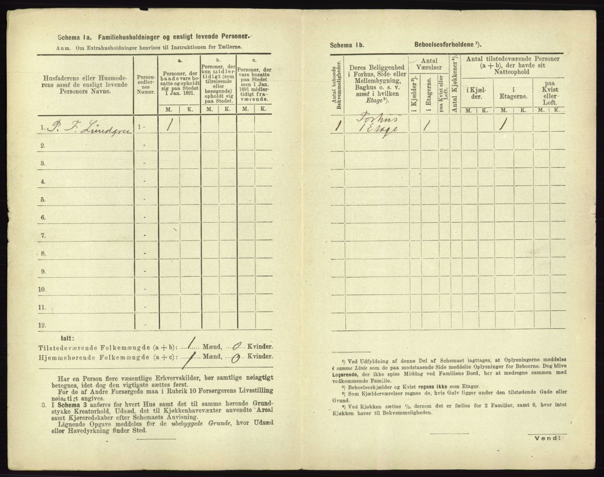 RA, 1891 census for 0101 Fredrikshald, 1891, p. 1743