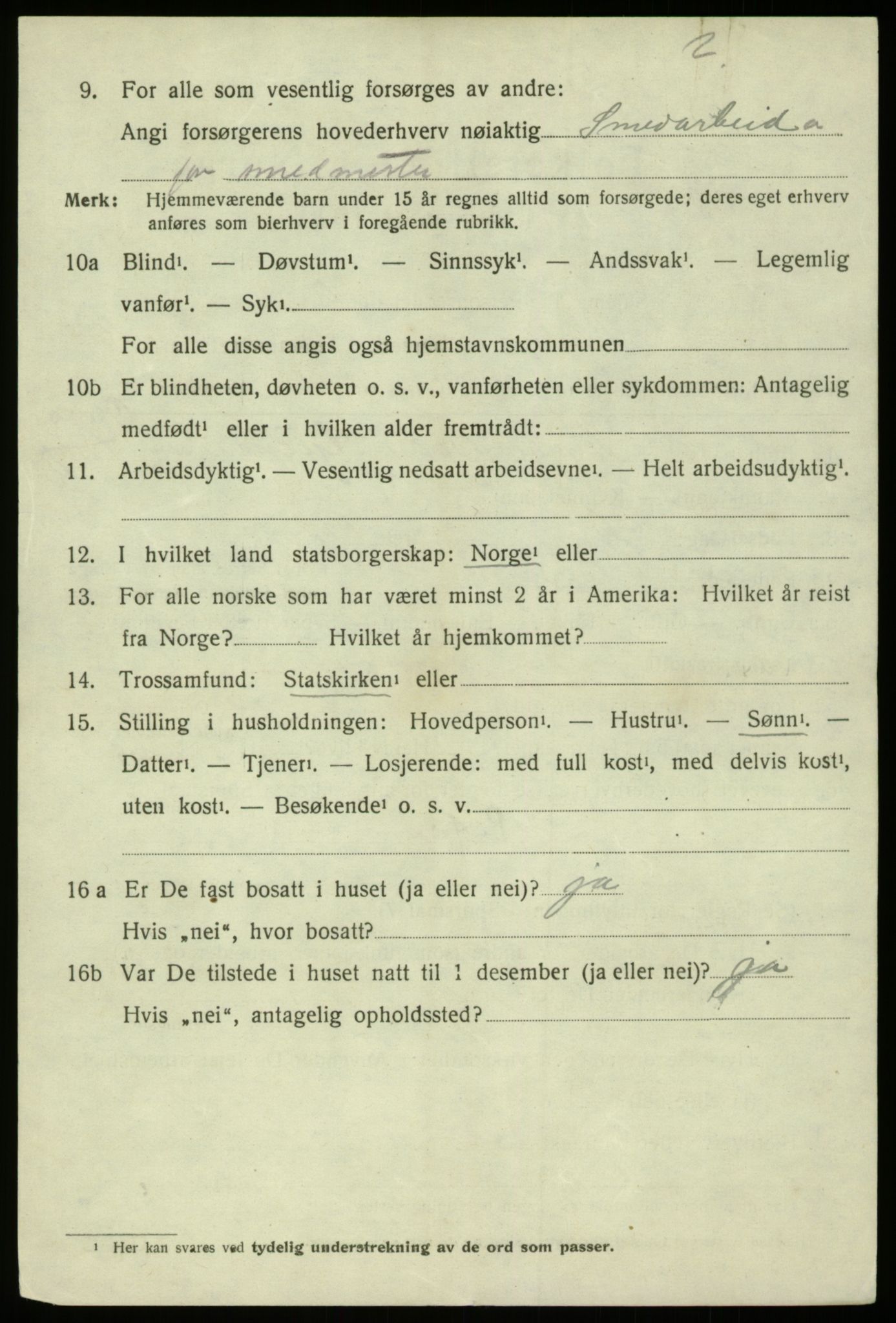 SAB, 1920 census for Hosanger, 1920, p. 6472