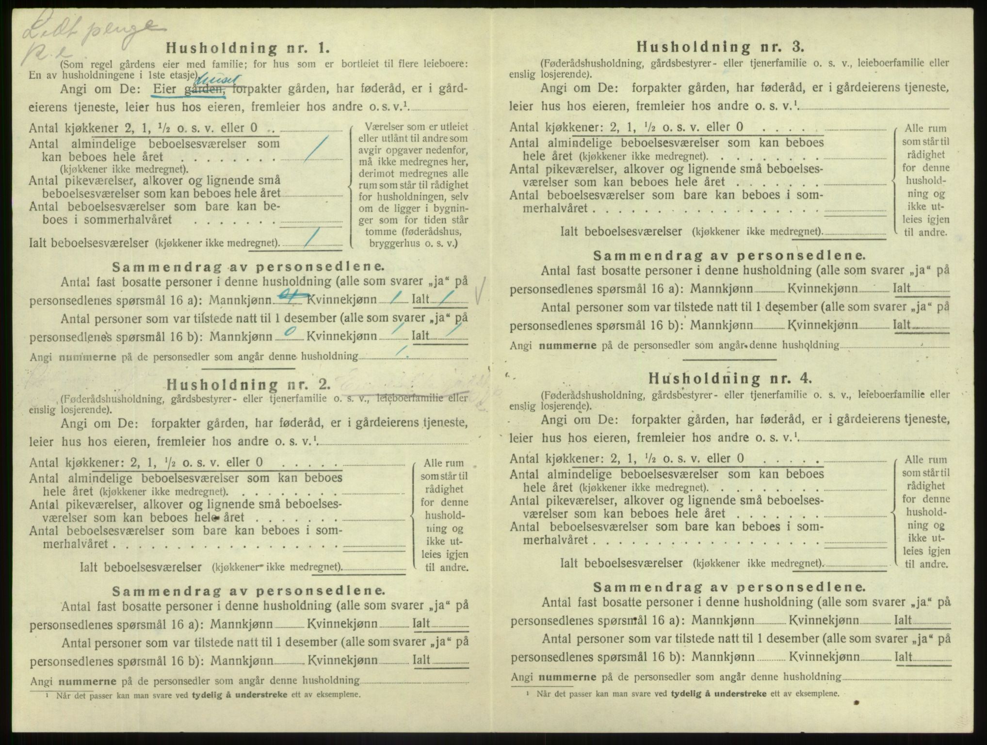 SAB, 1920 census for Fjaler, 1920, p. 1265